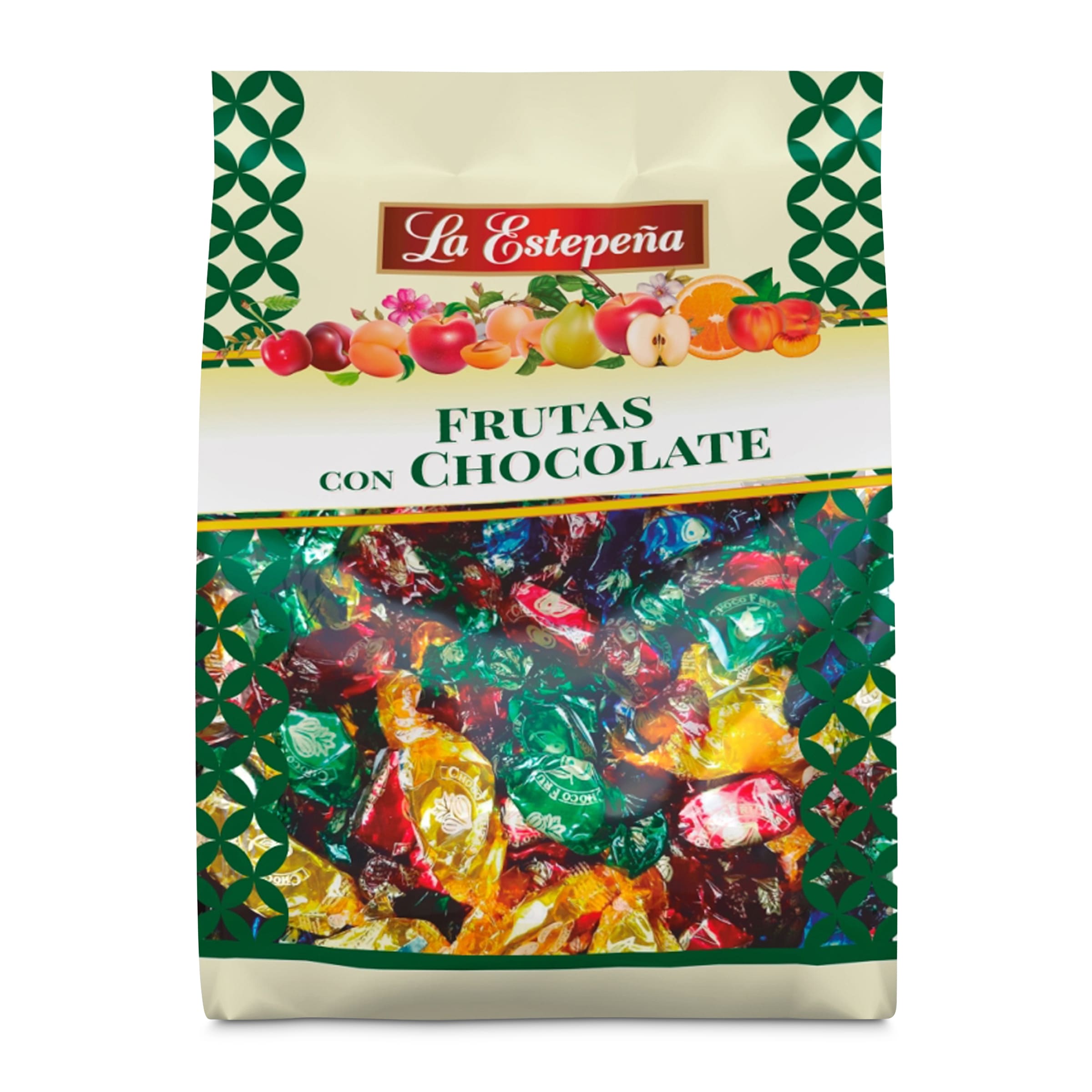 Frutas con chocolate LA ESTEPEÑA   BOLSA 300 GR