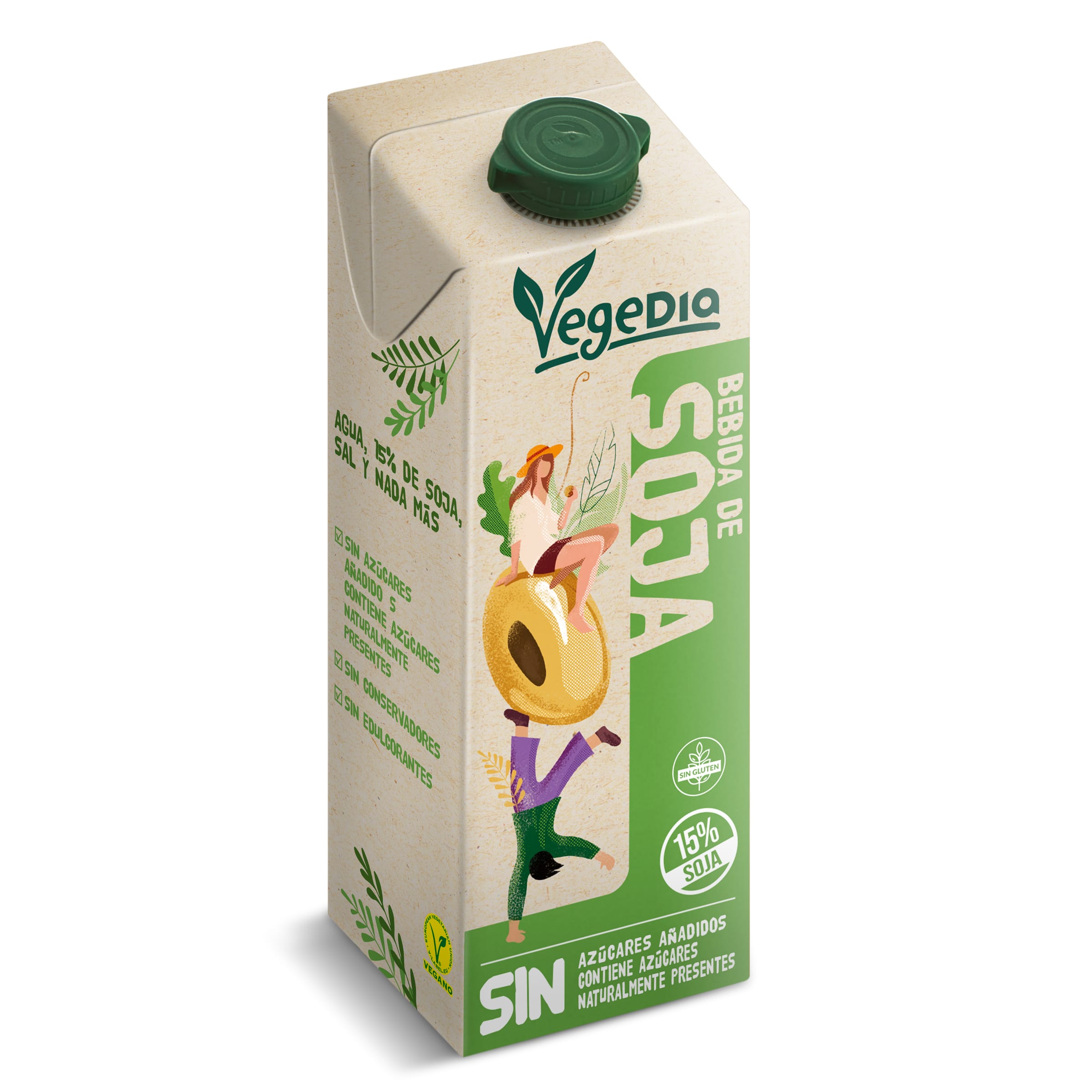 VEGEDIA bebida de soja origen natural envase 1 lt