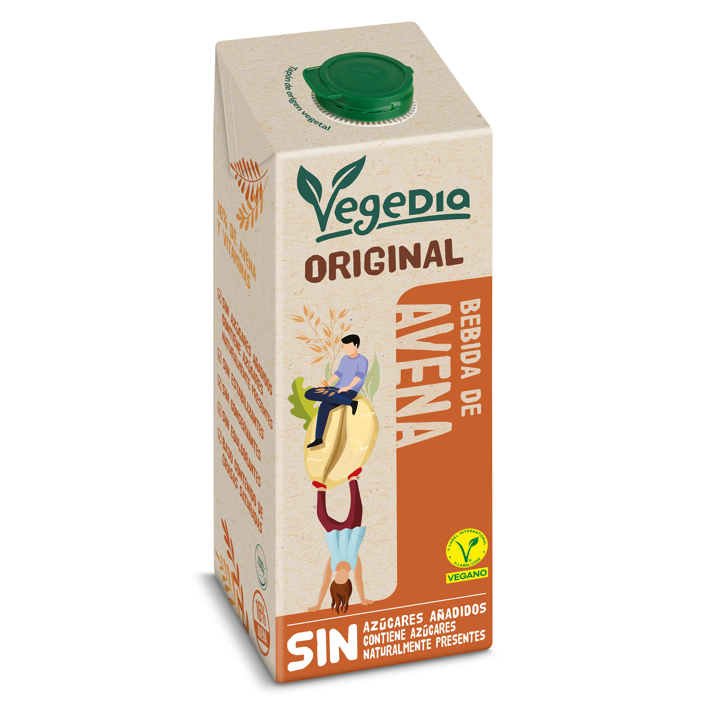 VEGEDIA bebida de avena origen natural envase 1 lt