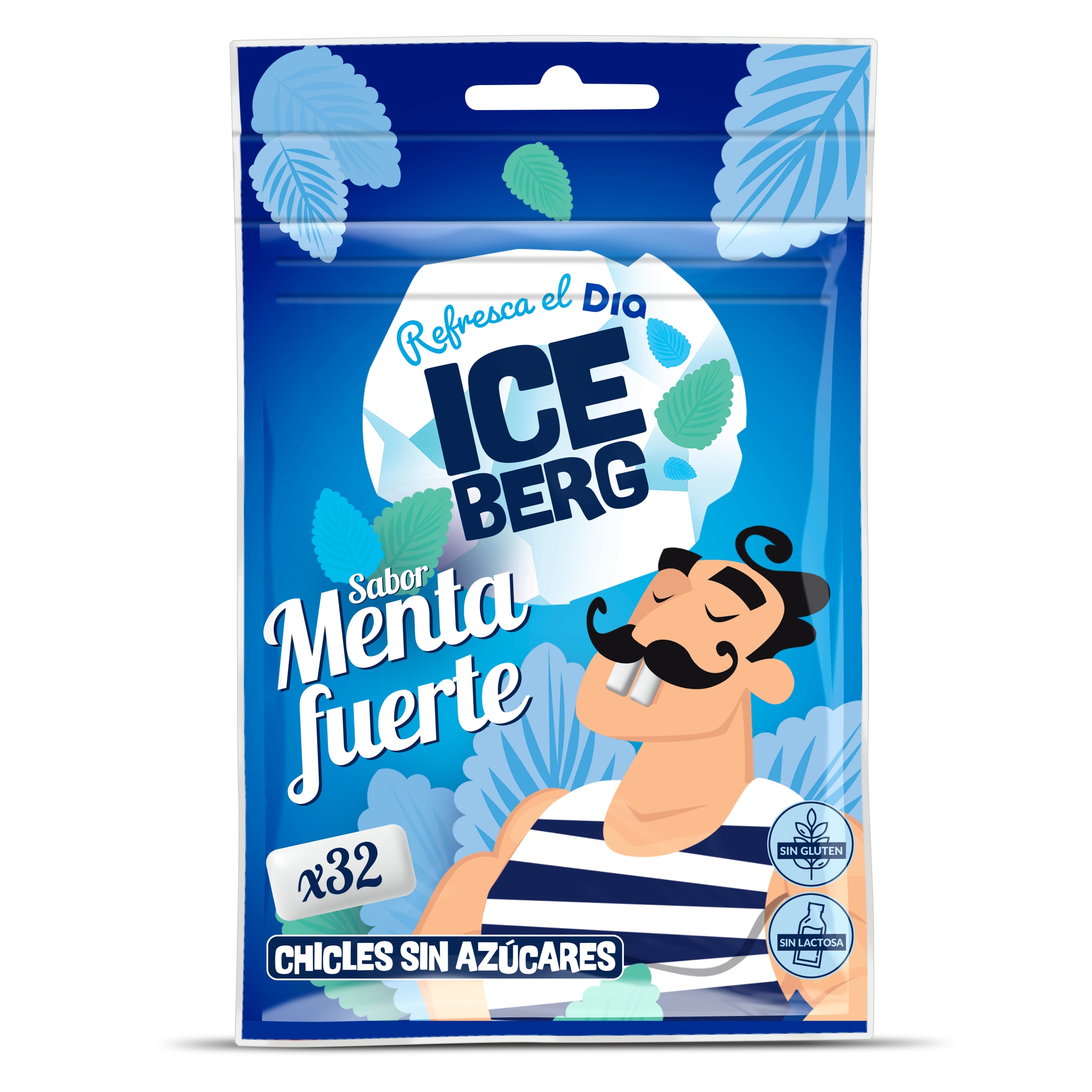 DIA ICEBERG chicle sabor menta fuerte sin azúcar bolsa 45 gr