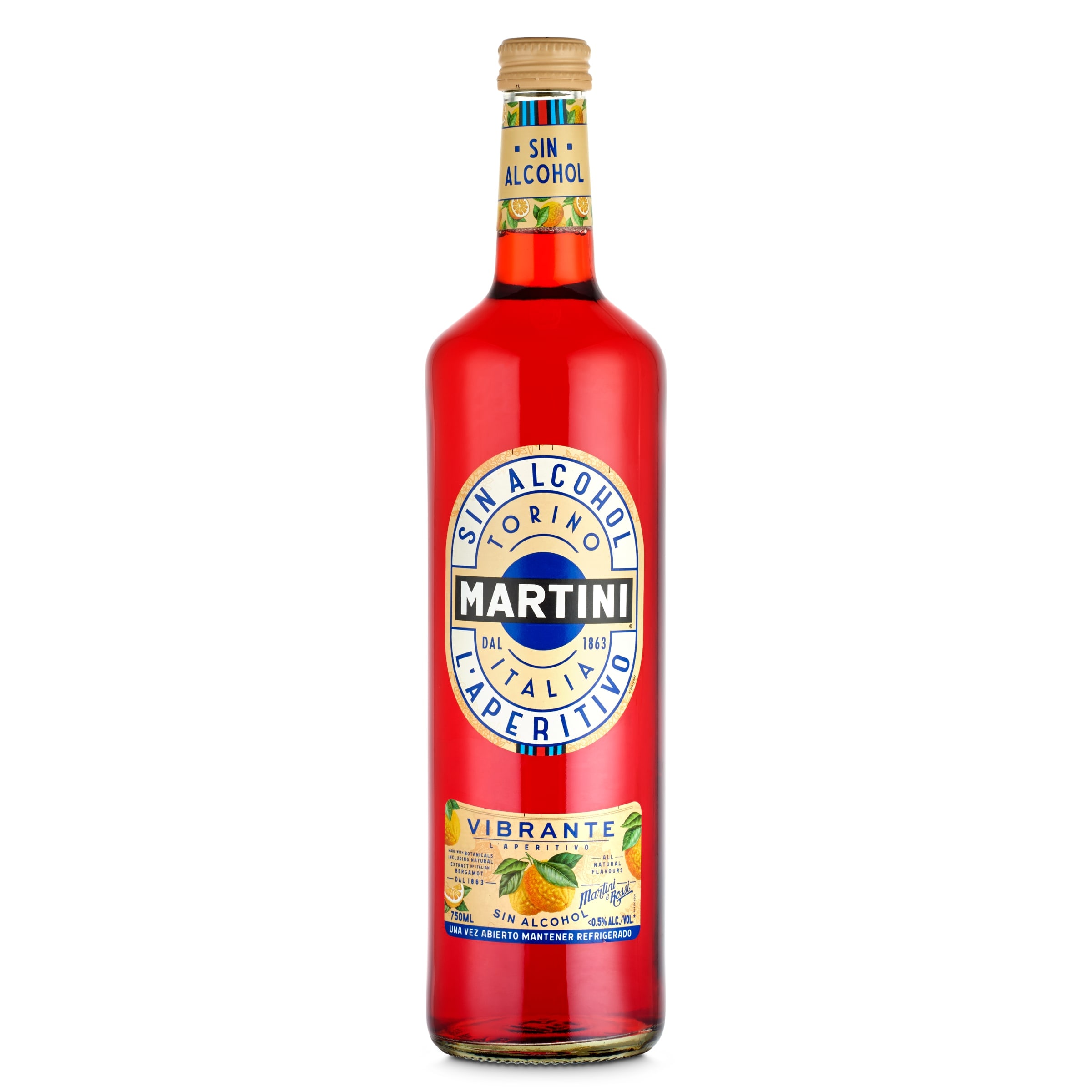 MARTINI vermouth rojo sin alcohol botella 75 cl