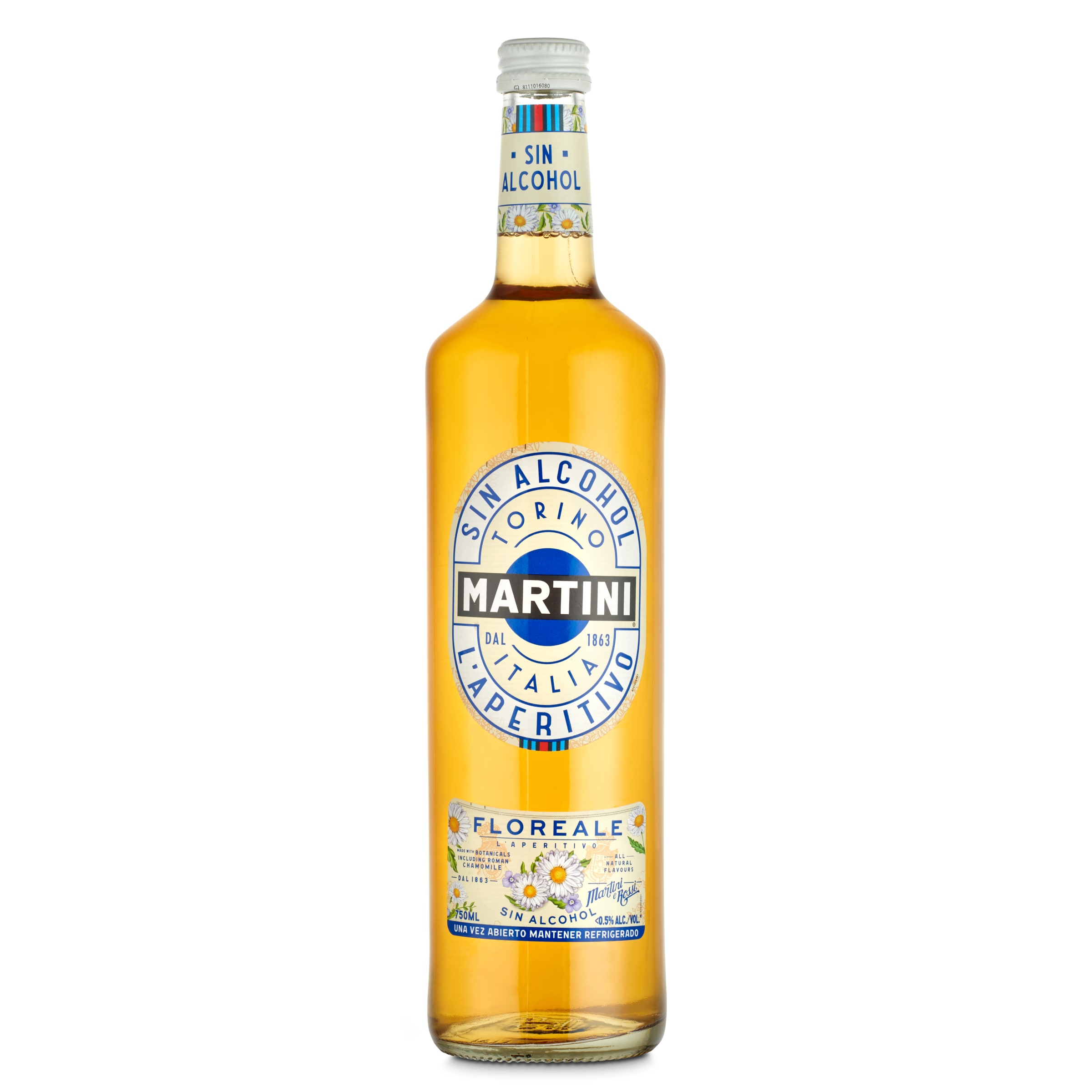 MARTINI vermouth blanco sin alcohol botella 75 cl