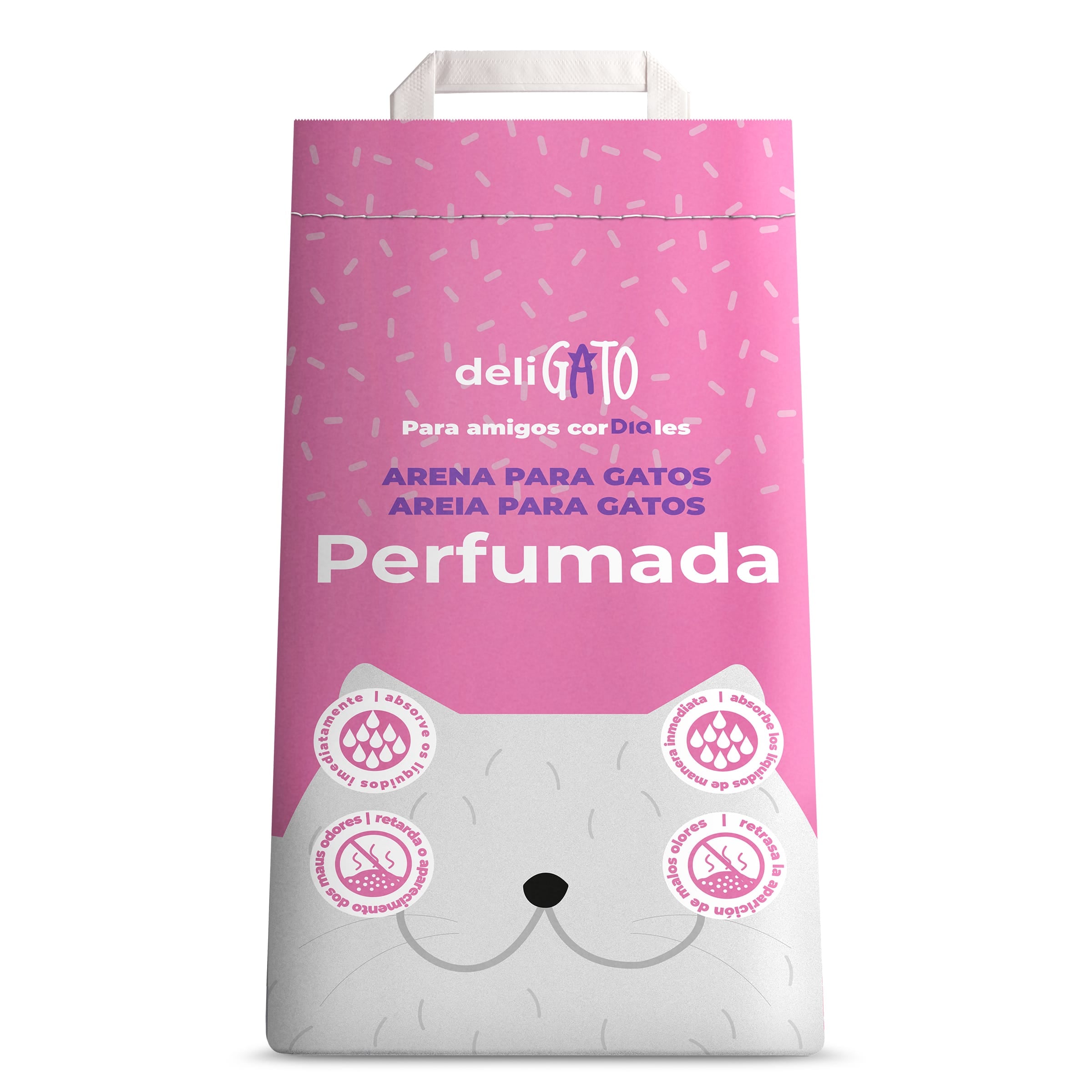 Arena para gatos absorbente perfumada DELIGATO BOLSA 5 KG - Supermercados  DIA