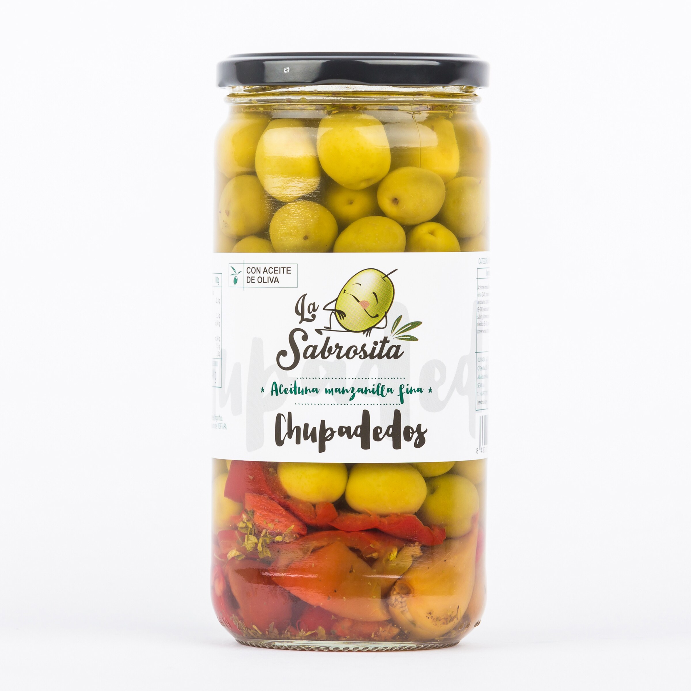 LA SABROSITA aceitunas manzanilla aliñadas enteras frasco 400 gr