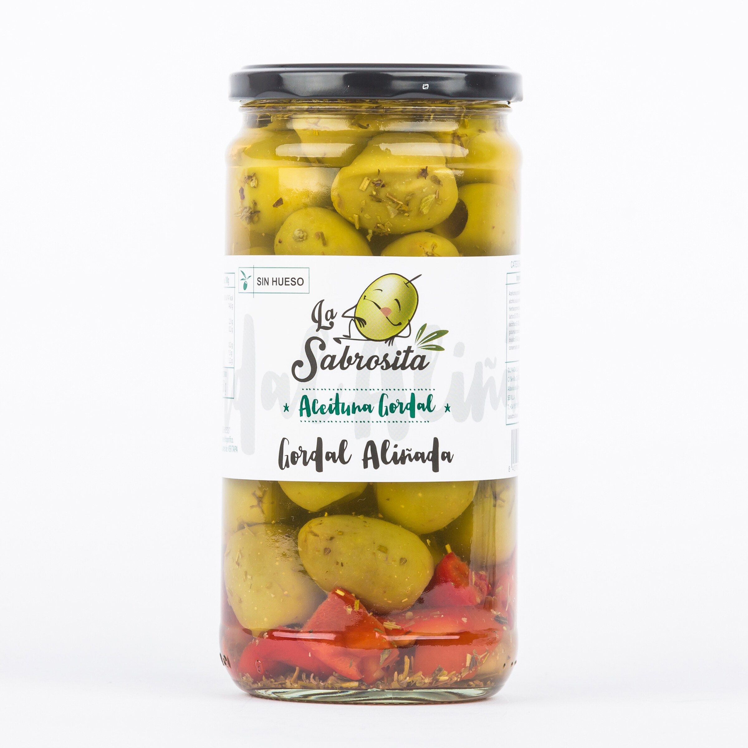 LA SABROSITA aceitunas gordal aliñadas deshuesadas frasco 350 gr