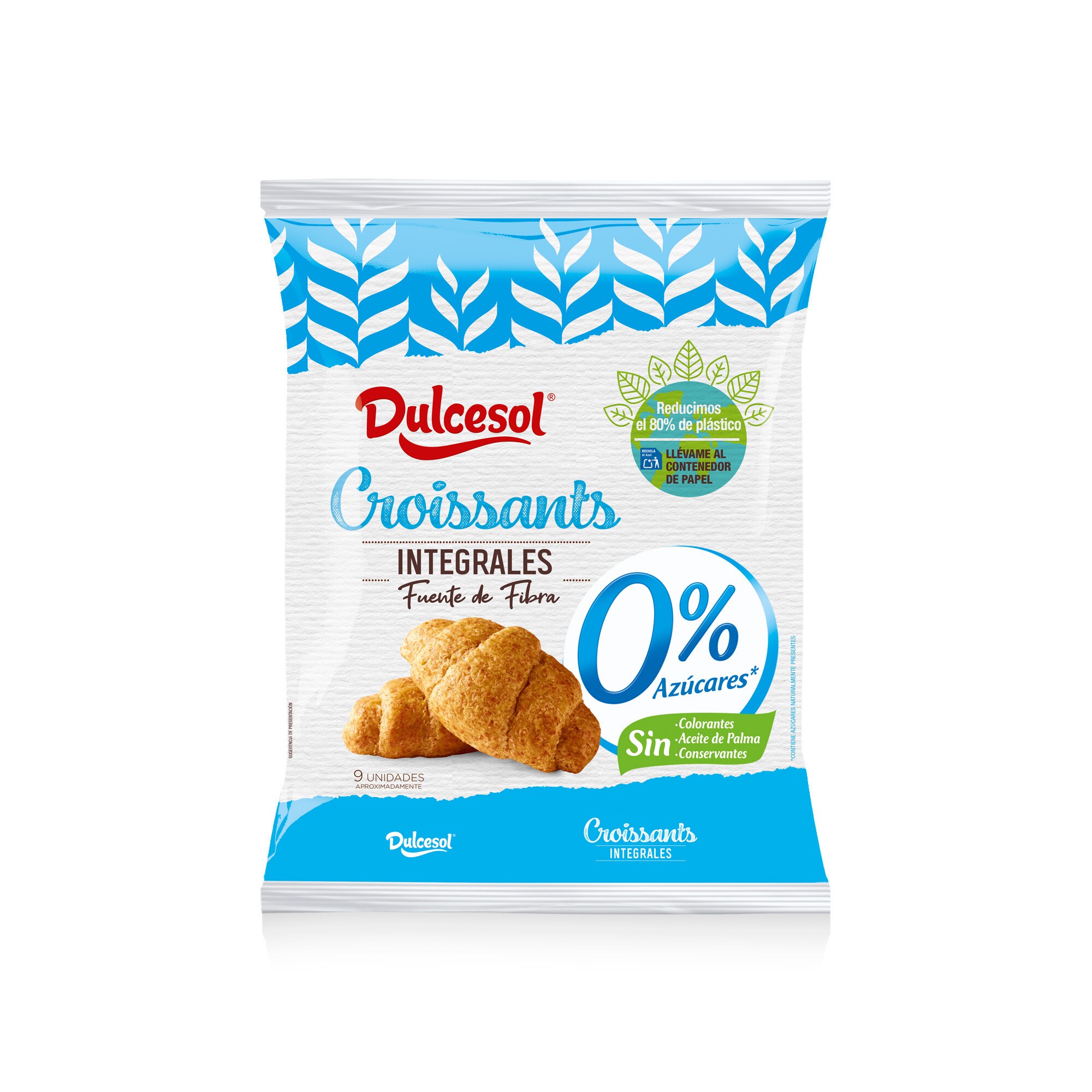 DULCESOL croissant integral sin azúcar paquete 270 gr