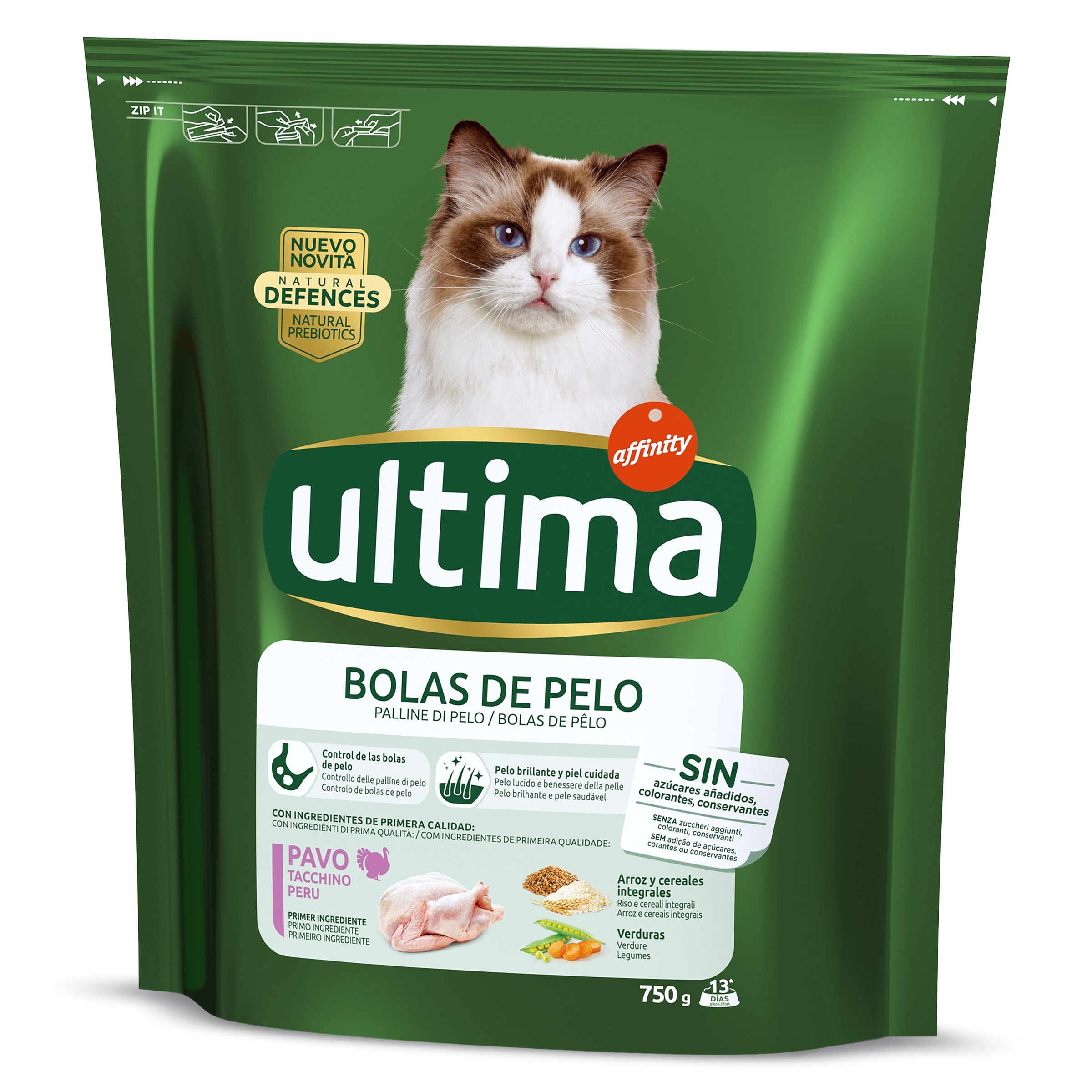 ULTIMA alimento para gatos control bolas de pelo bolsa 750 gr