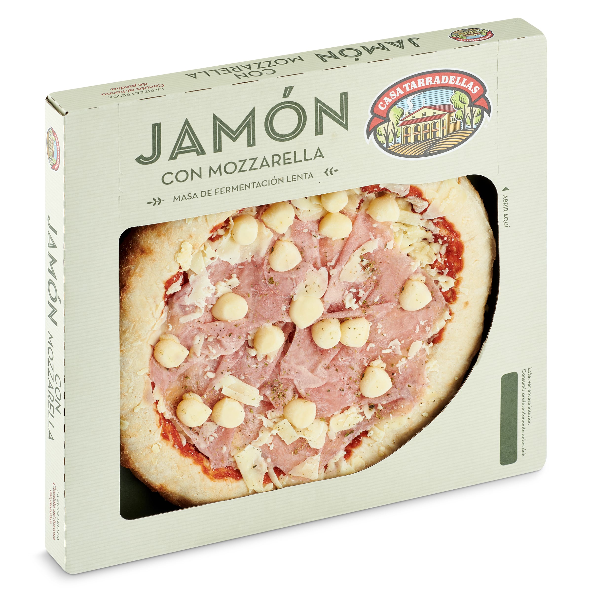 Pizza artesana jamón y mozzarella Casa Tarradellas 400 g