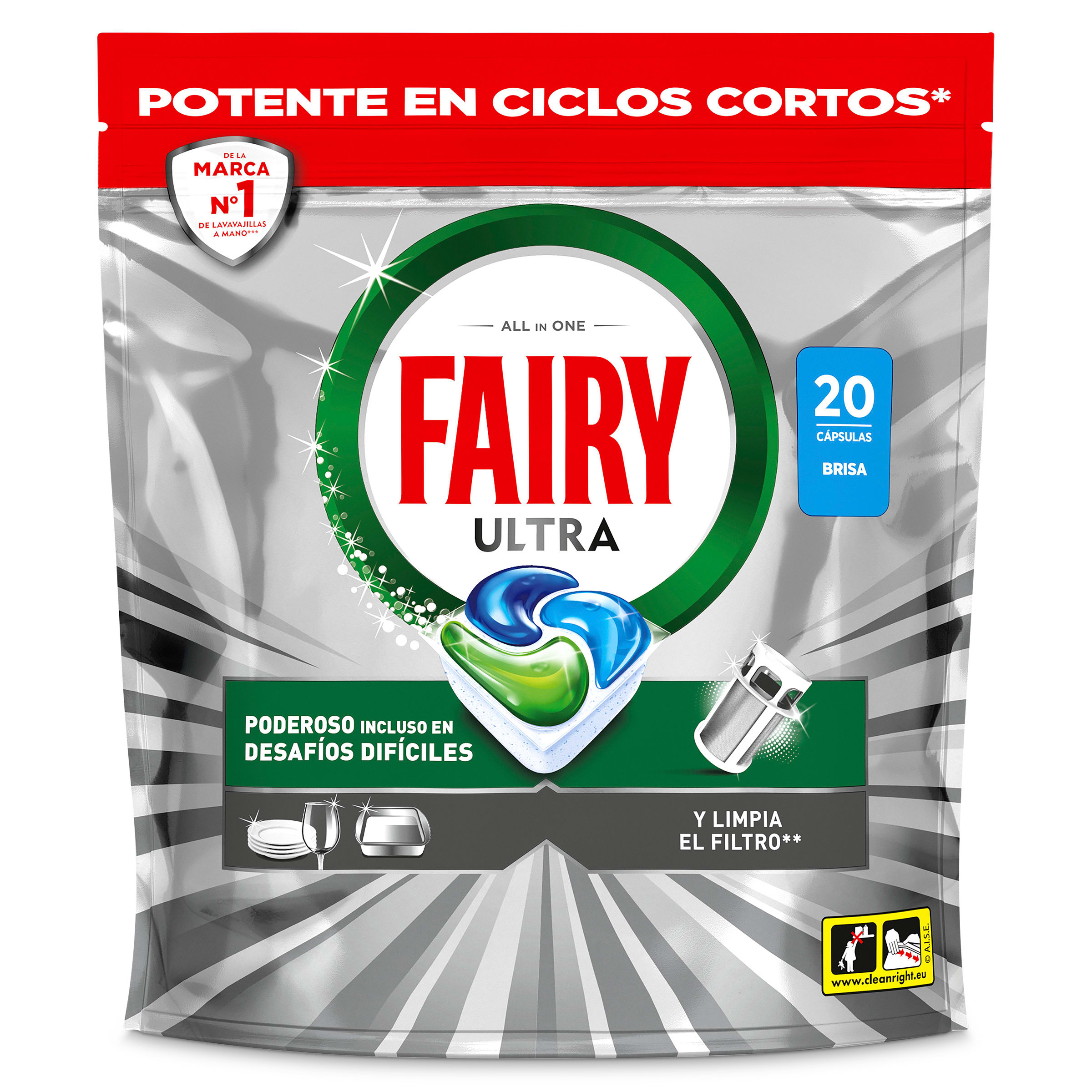 Pastillas lavavajillas ultra Fairy 20 unidades