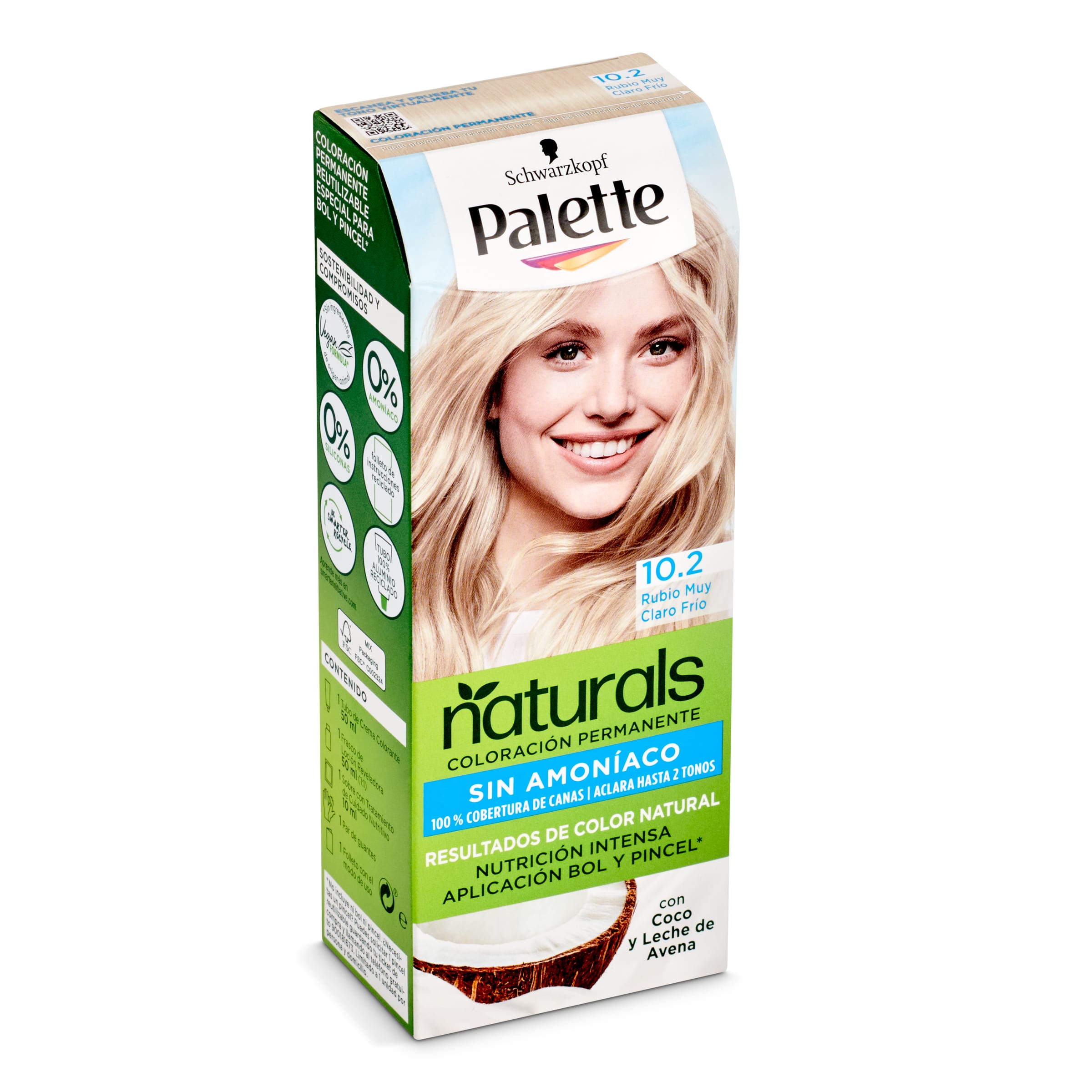 PALETTE Naturals creme tinte Rubio muy claro frío Nº 10.2 caja 1 ud