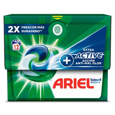 ARIEL DETERGENTE CAPSULAS LAVADORA 12 LAVADOS ACTIVE - Drolim