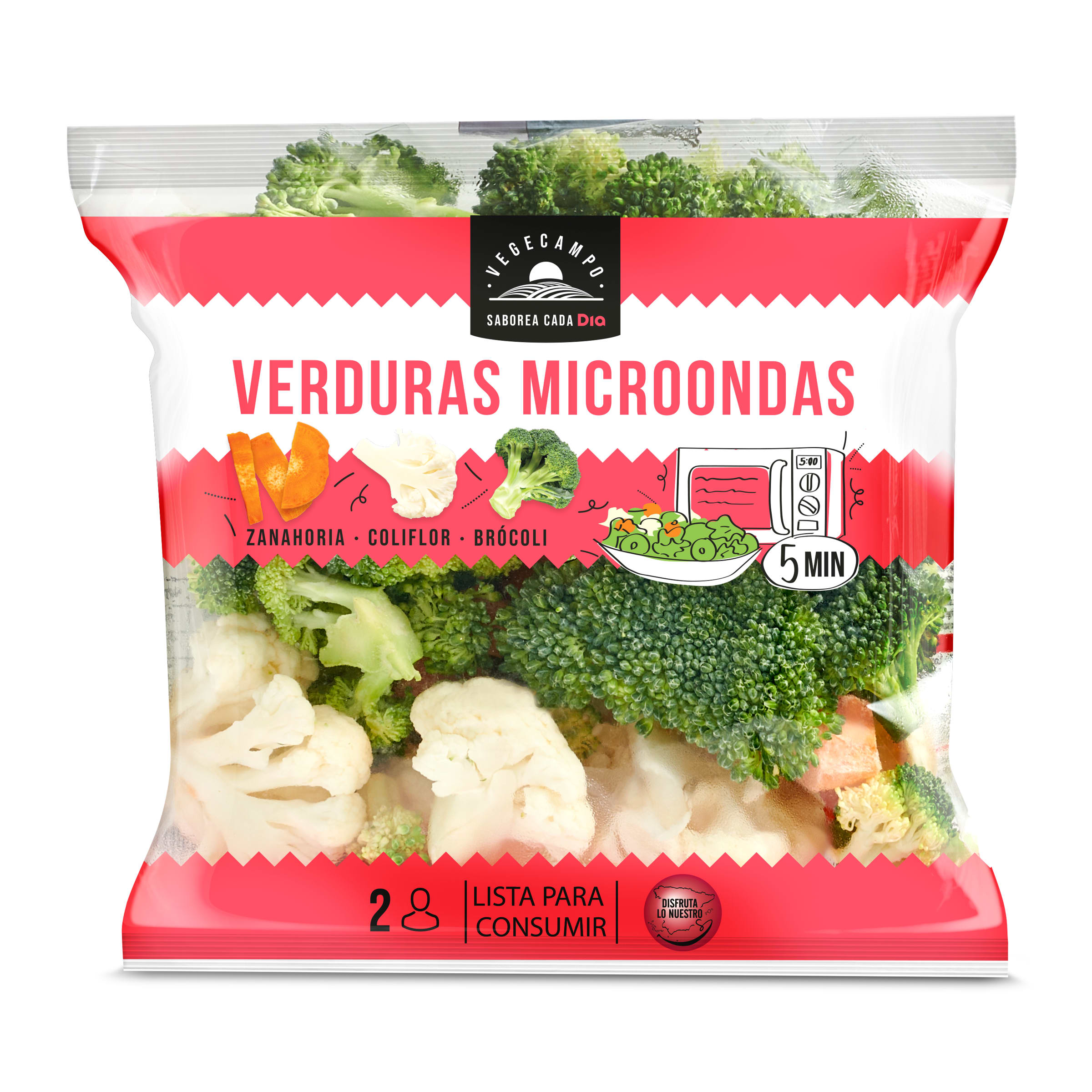 Verduras para microondas 3 ingredientes VEGECAMPO BOLSA 300 GR -  Supermercados DIA