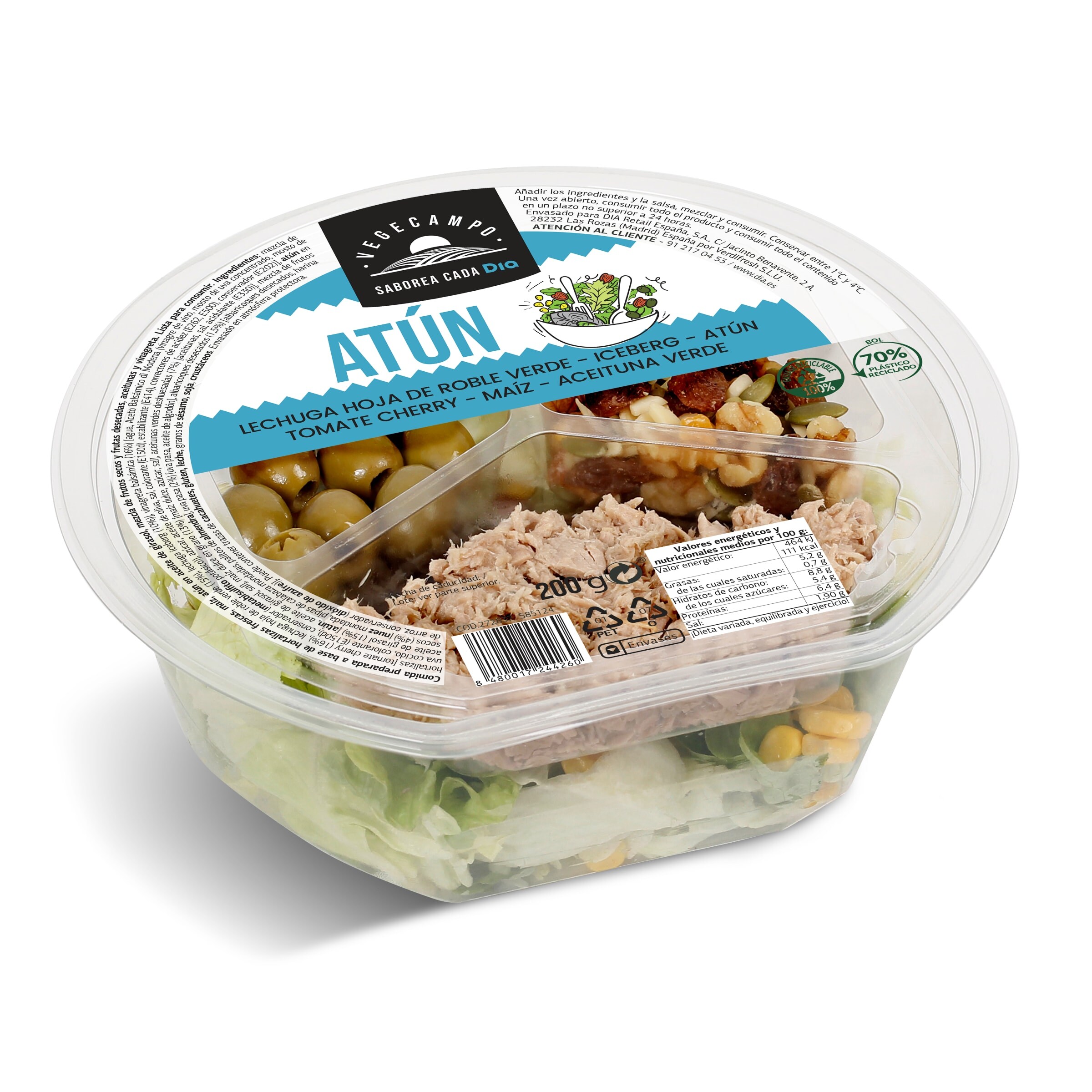 DIA VEGECAMPO ensalada de atún tarrina 200 gr