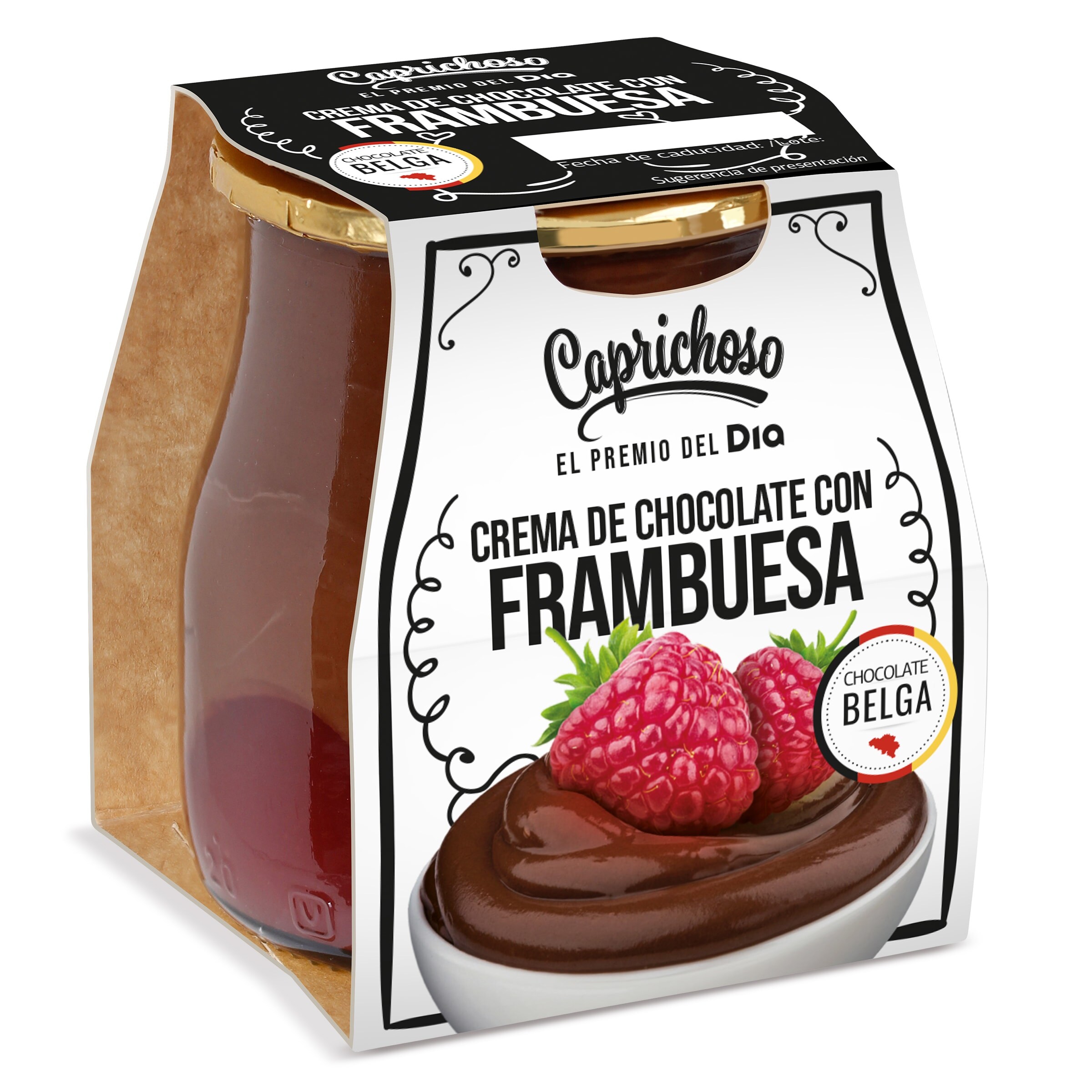 DIA CAPRICHOSO crema de chocolate y frambuesa tarrina 125 gr