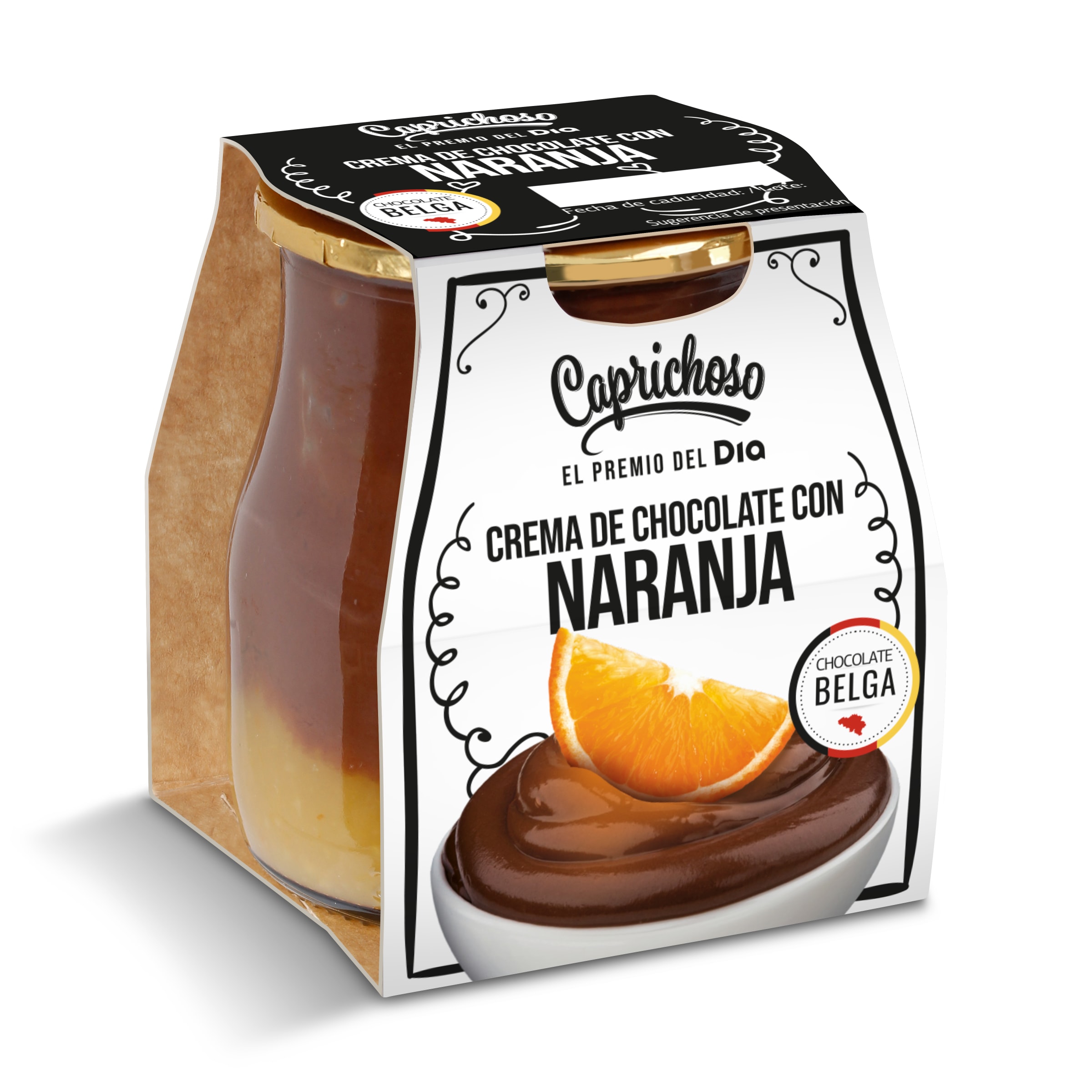 DIA CAPRICHOSO crema de chocolate y naranja tarrina 125 gr