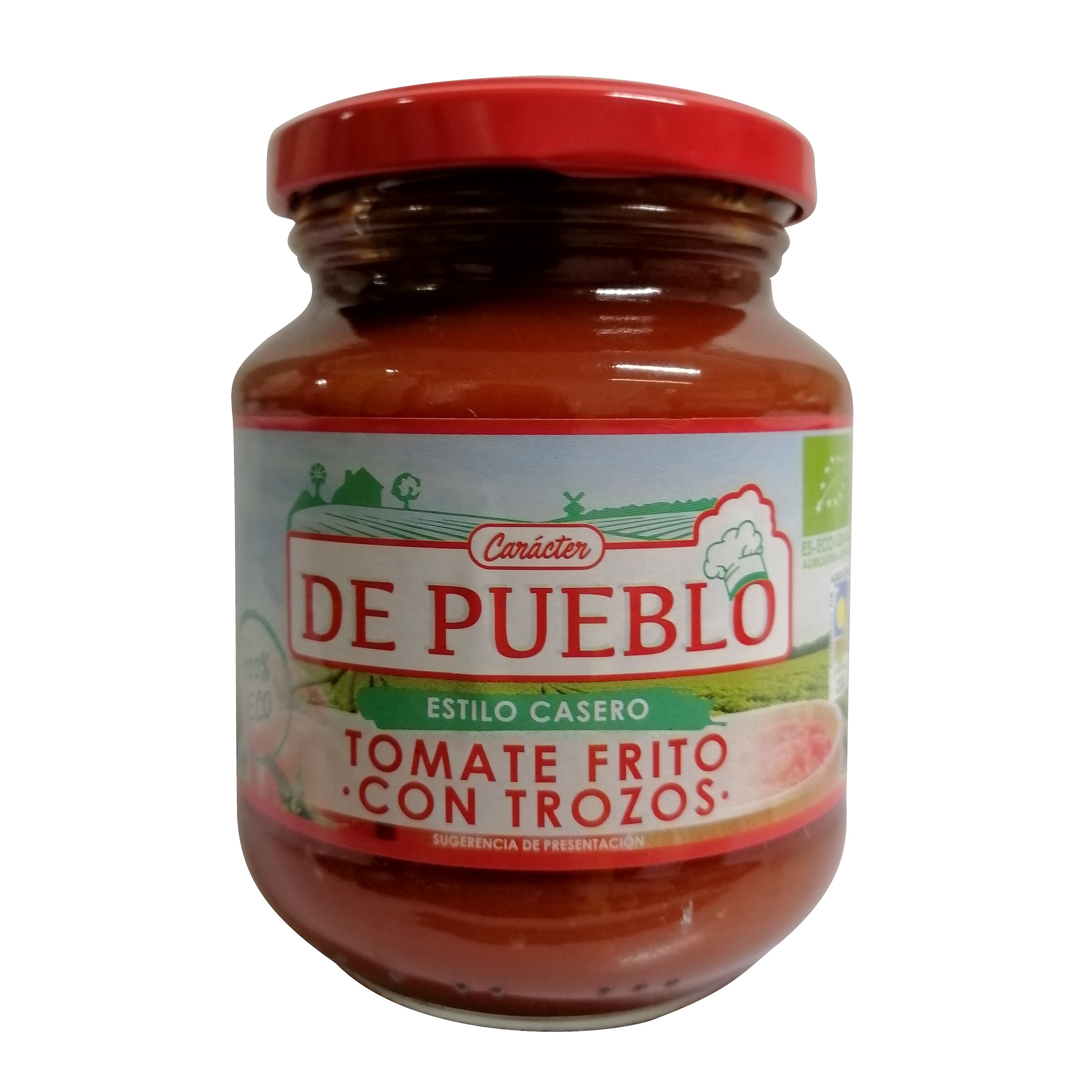 DE PUEBLO tomate frito con trozos estilo casero eco frasco 290 gr