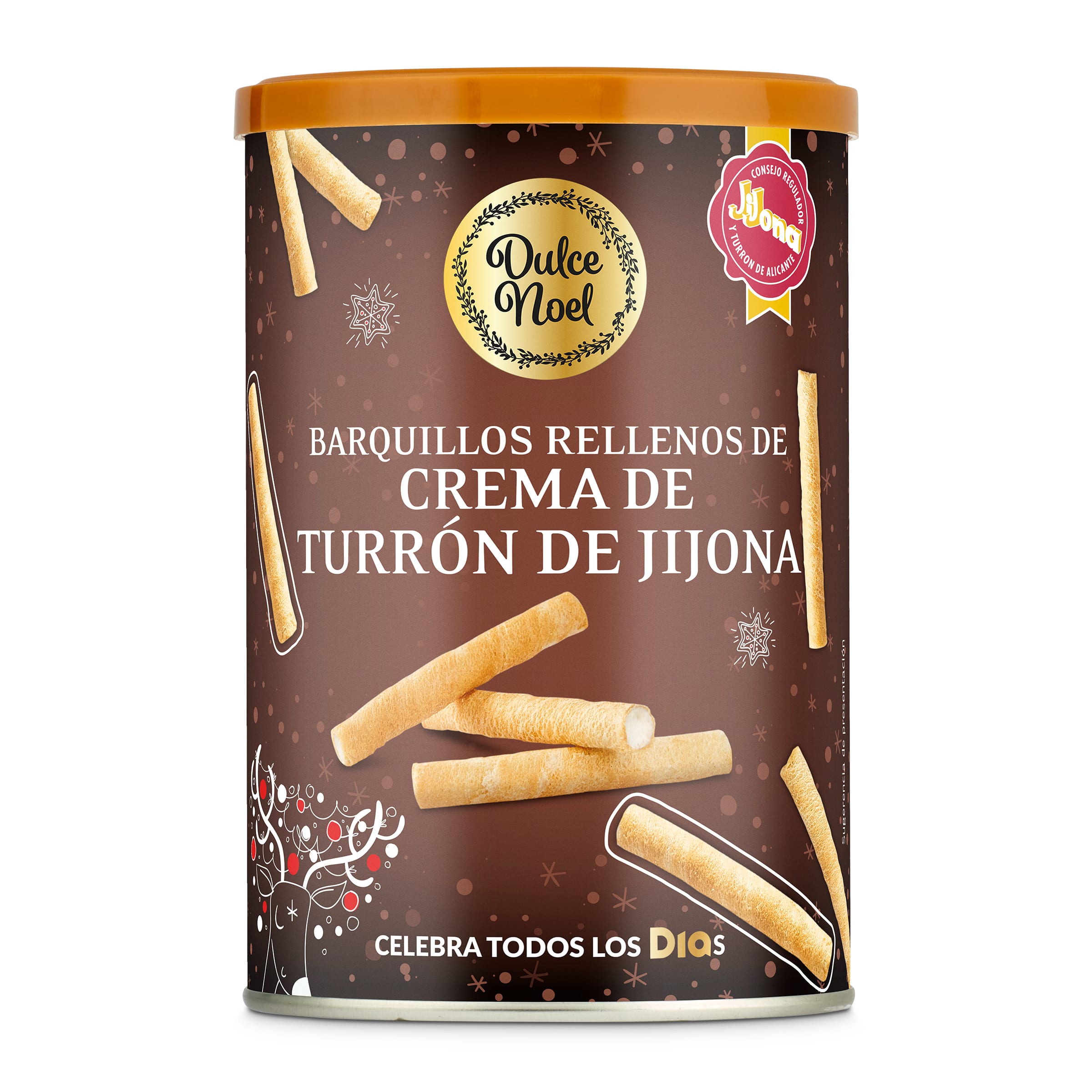 DIA DULCE NOEL barquillos rellenos de turrón bote 200 gr