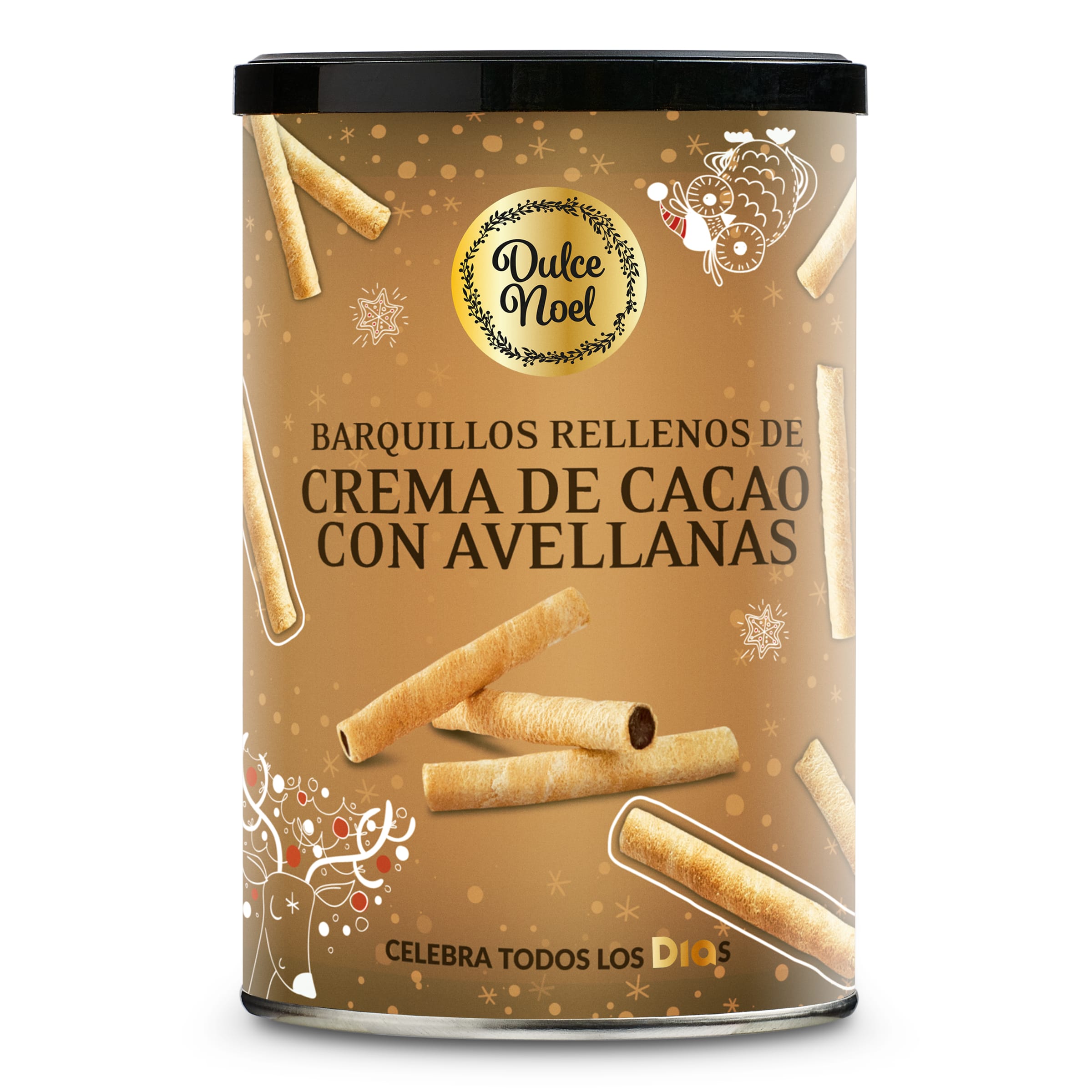 DIA DULCE NOEL barquillos rellenos de cacao bote 200 gr