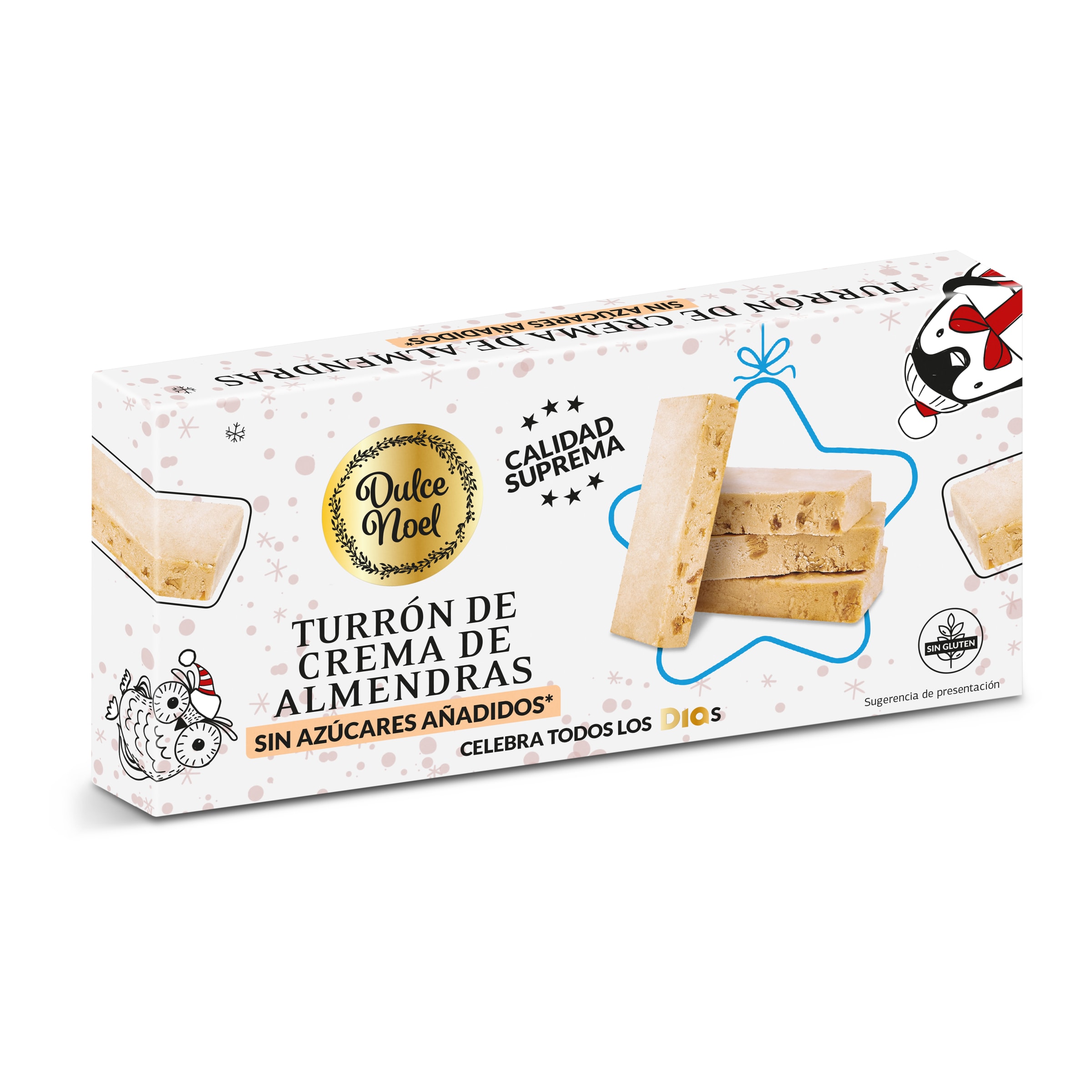 DIA DULCE NOEL turrón de crema de almendras sin azúcar estuche 150 gr
