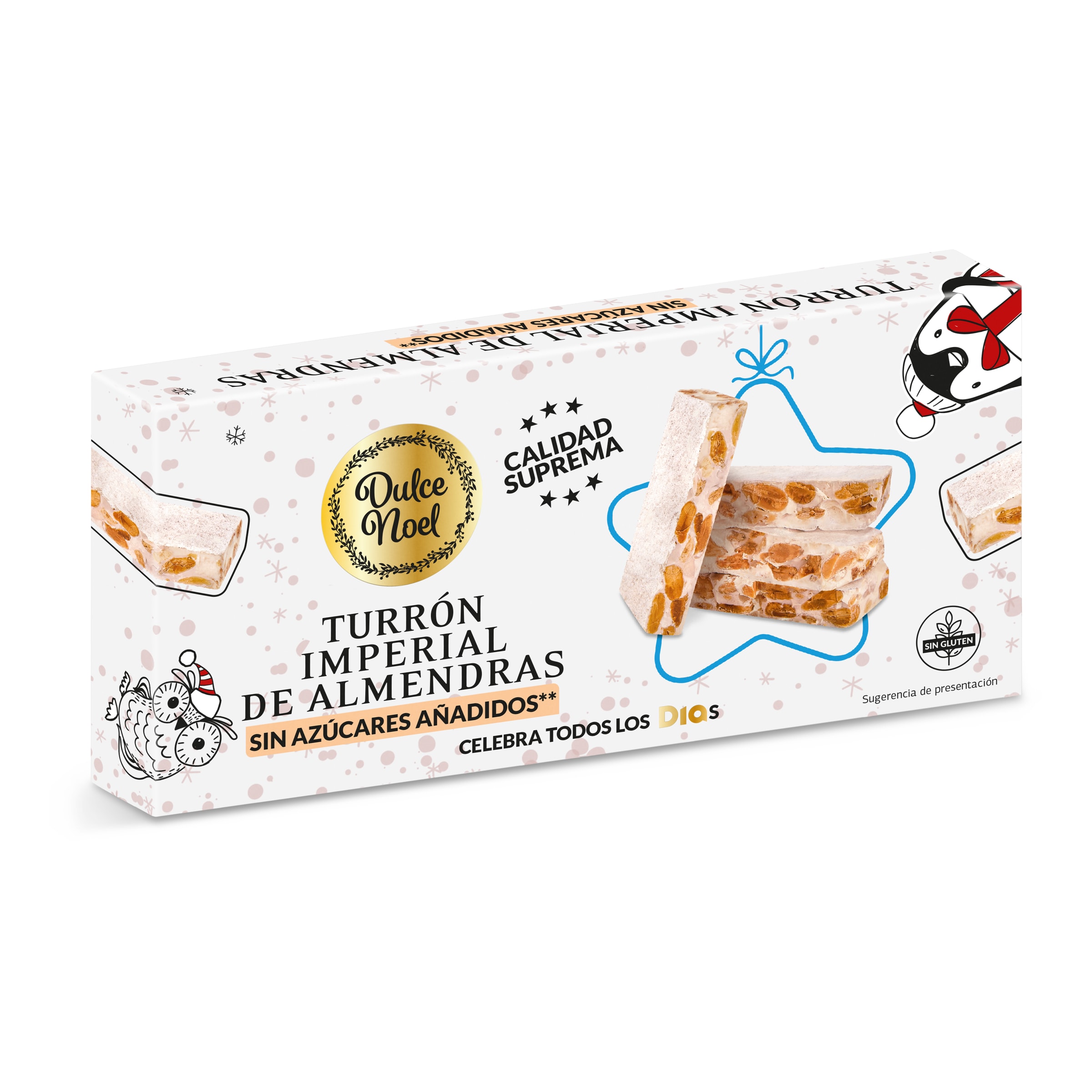 DIA DULCE NOEL turrón imperial de almendras sin azúcar estuche 150 gr
