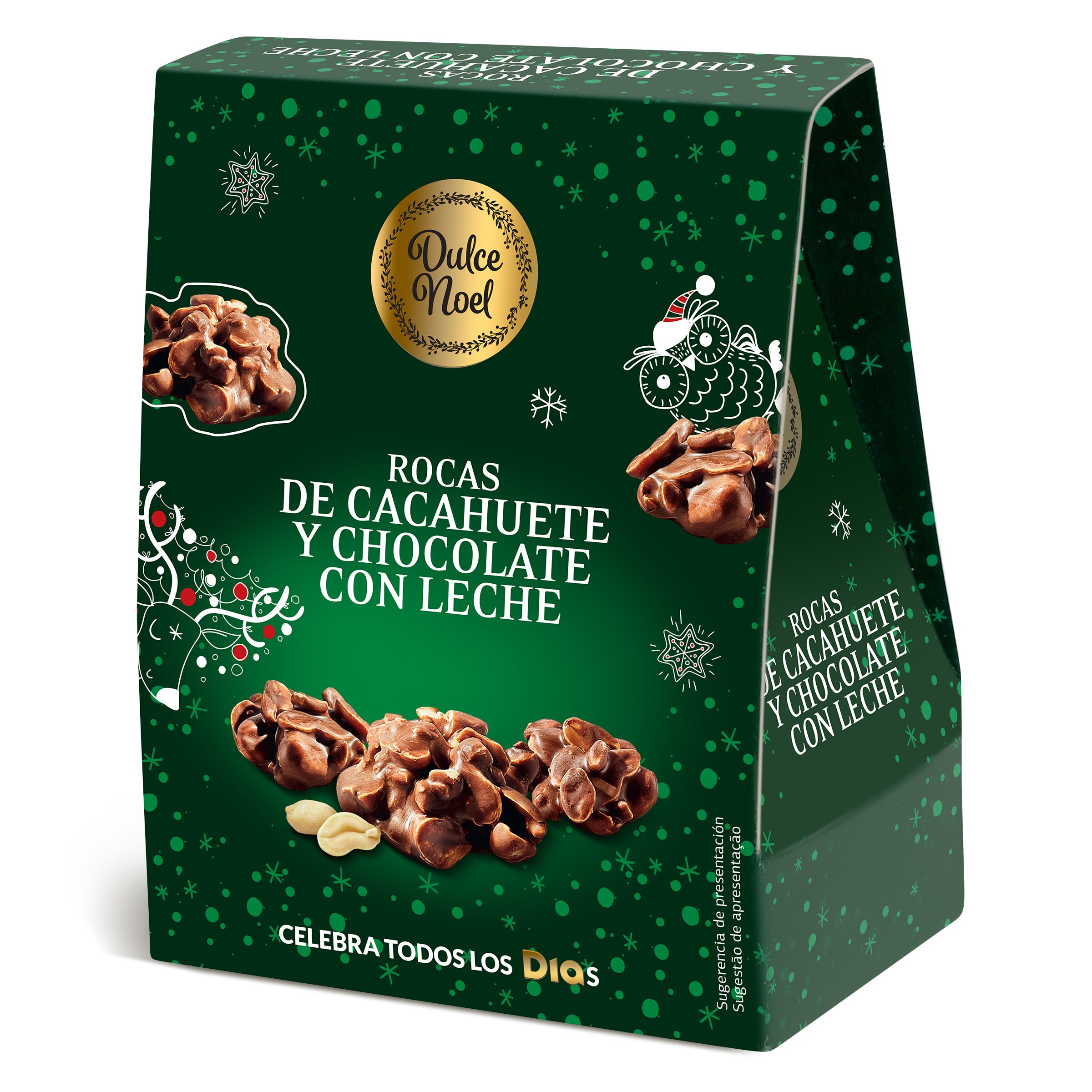 DIA DULCE NOEL rocas de cacahuete y chocolate caja 120 gr