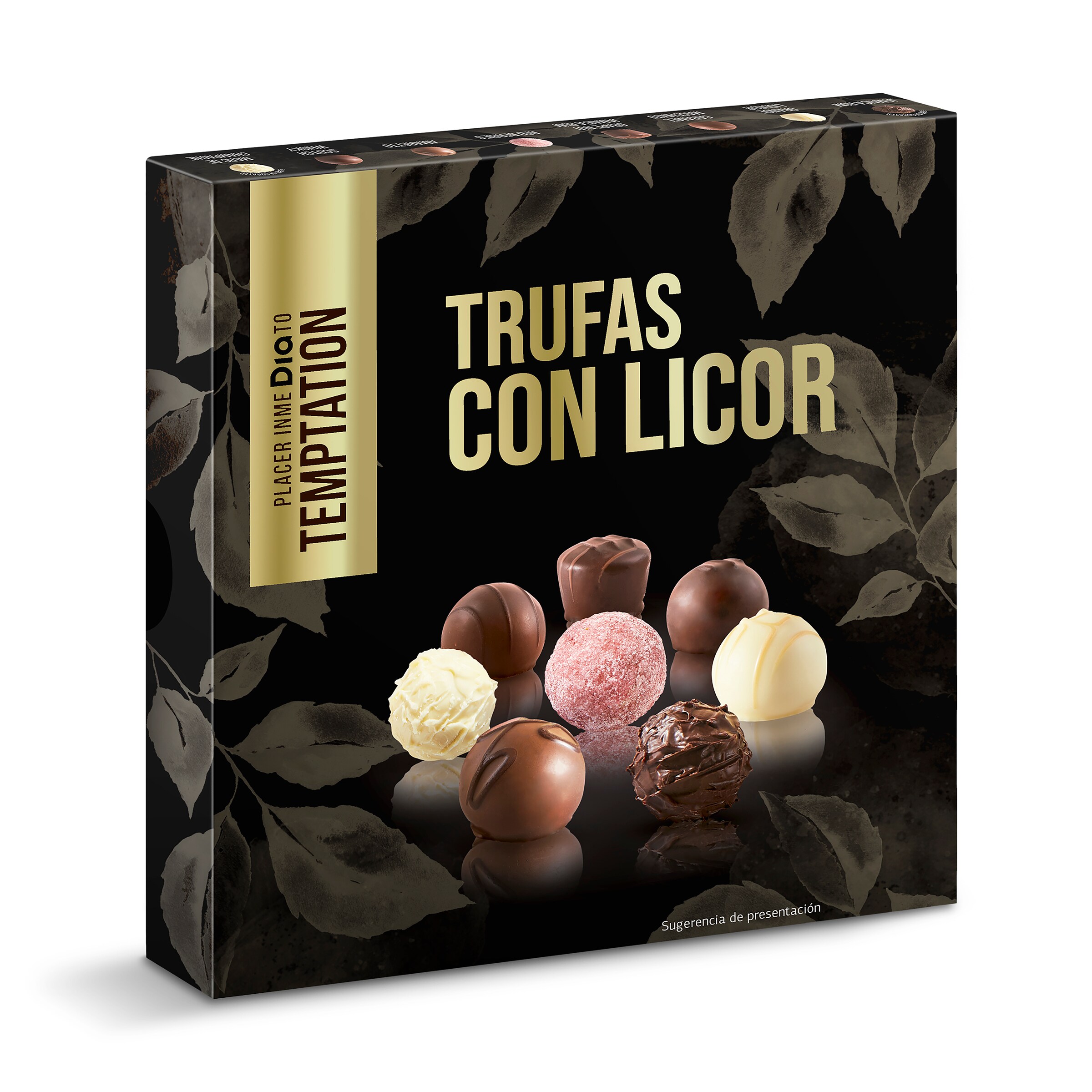 DIA TEMPTATION trufas redondas con licor caja 200 gr