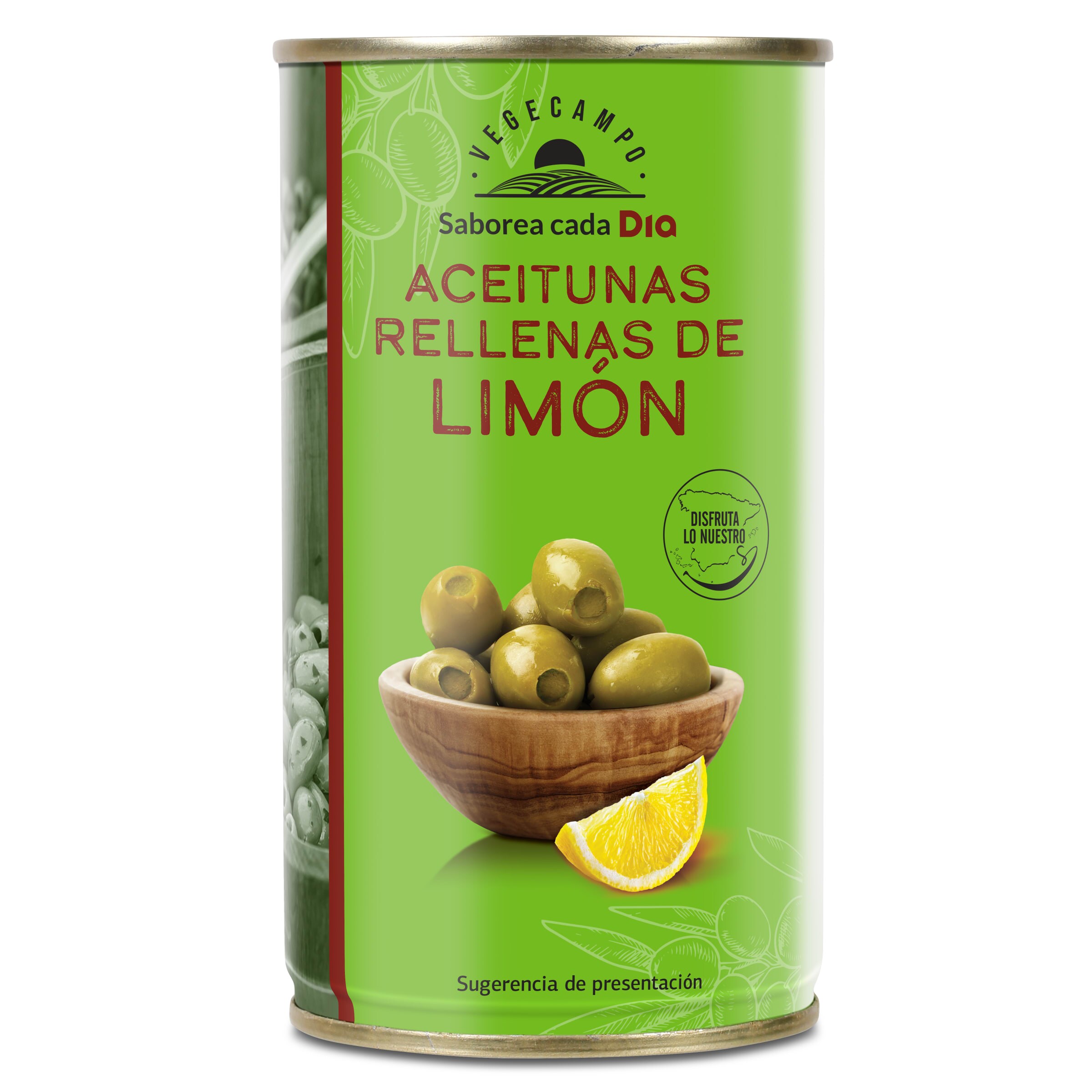 DIA VEGECAMPO aceitunas rellenas de limón lata 150 gr
