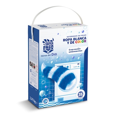 Detergente máquina polvo blanca y color Super Paco caja 35 lavados -  Supermercados DIA