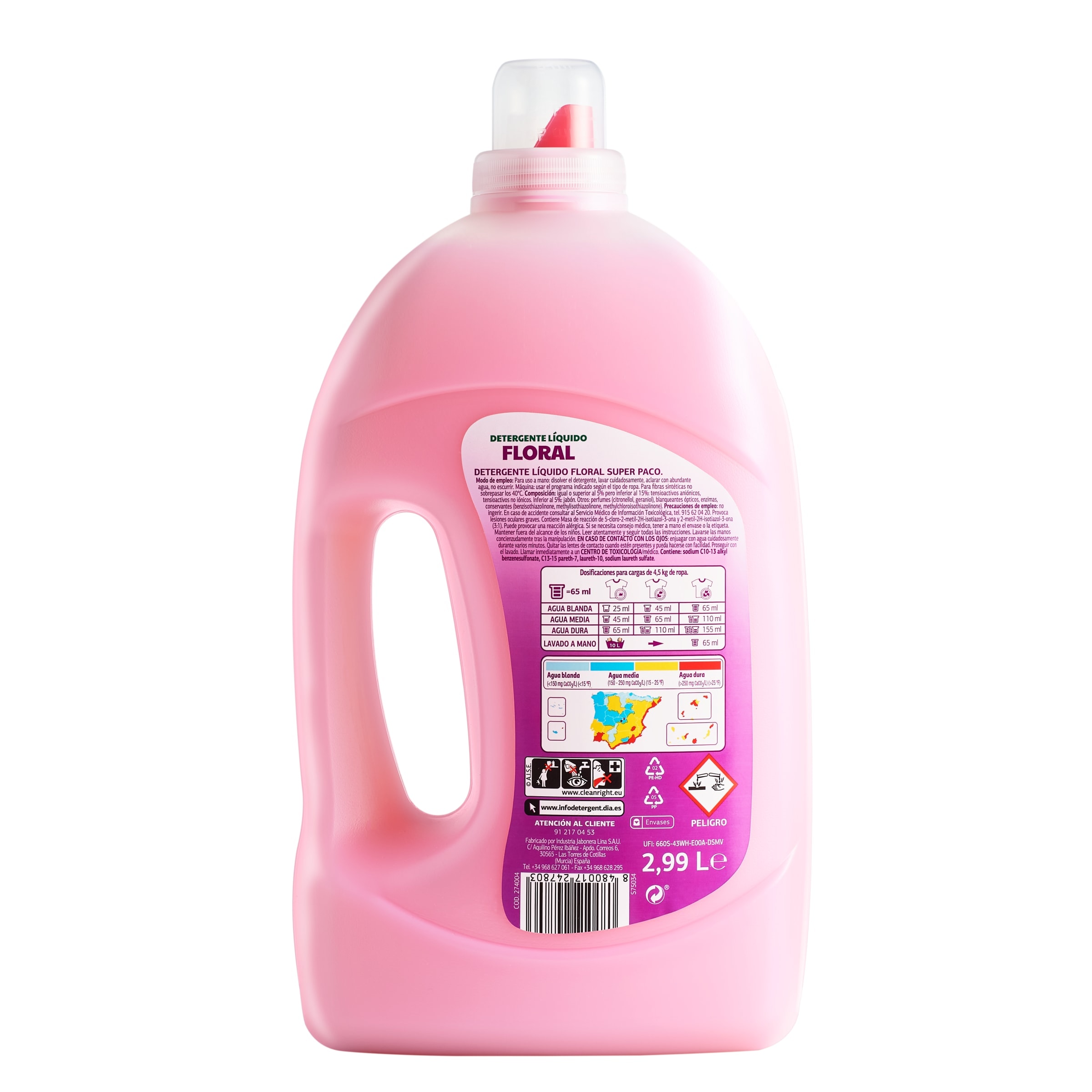 DIA SUPER PACO detergente máquina líquido marsella botella 46 lv :  : Salud y cuidado personal