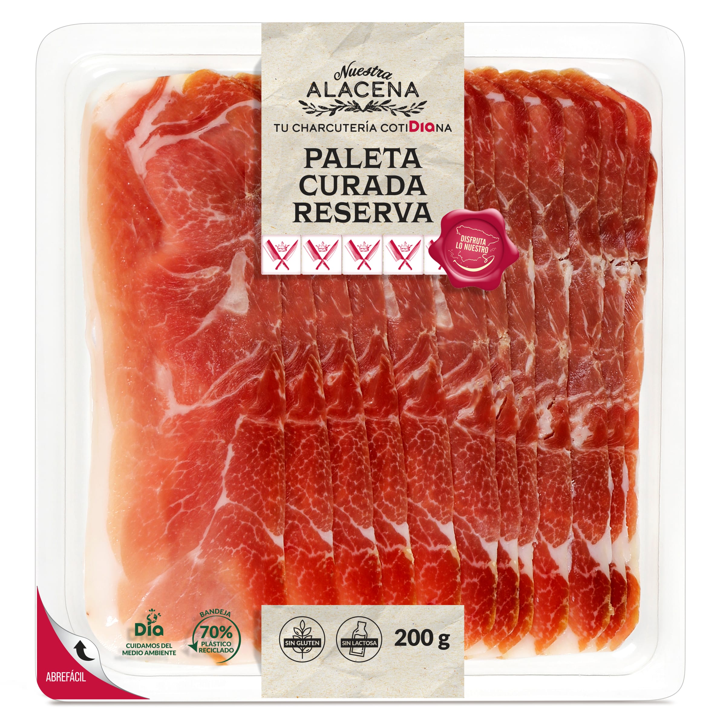 DIA NUESTRA ALACENA paleta curada reserva en lonchas envase 200 gr