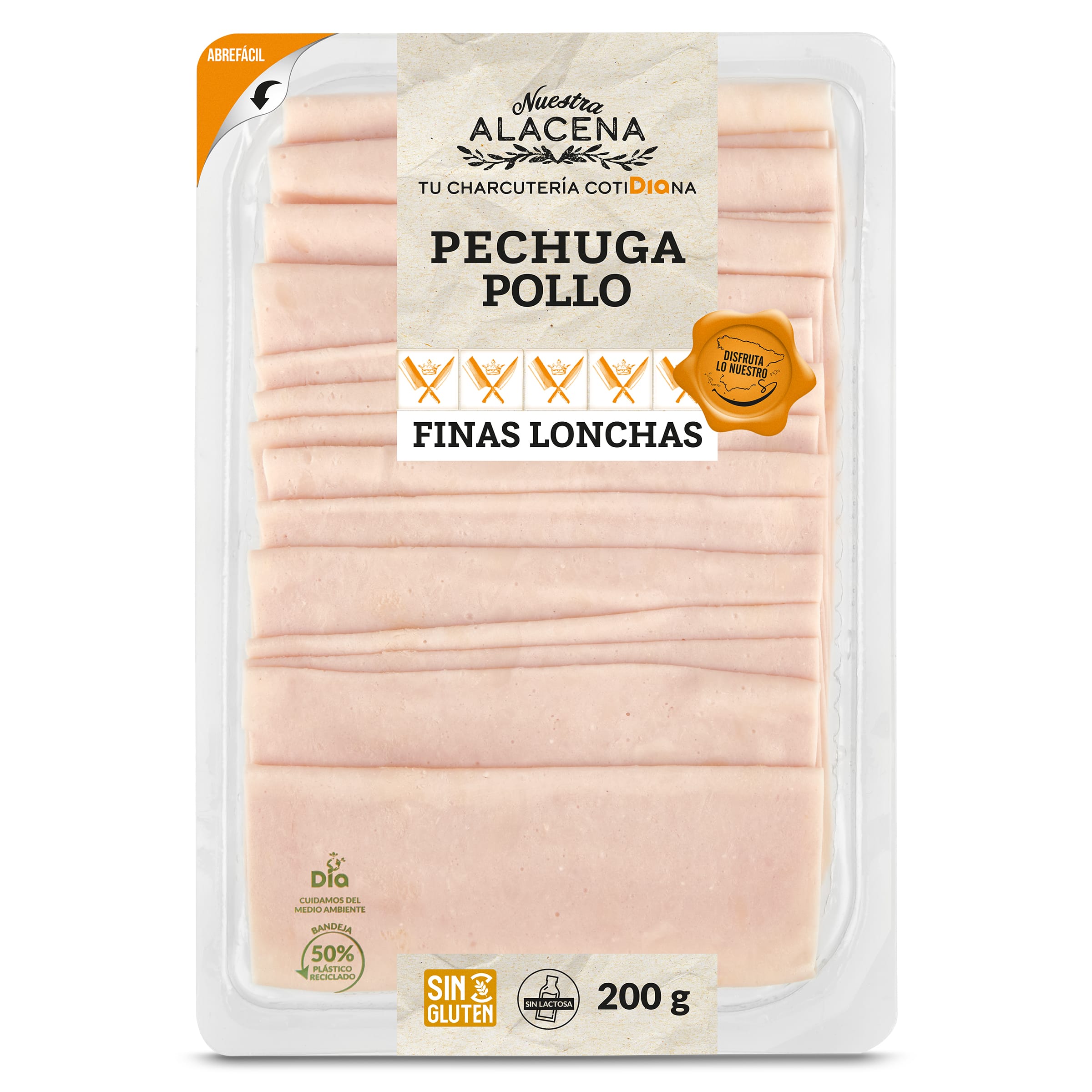 DIA NUESTRA ALACENA pechuga de pollo finas lonchas envase 200 gr