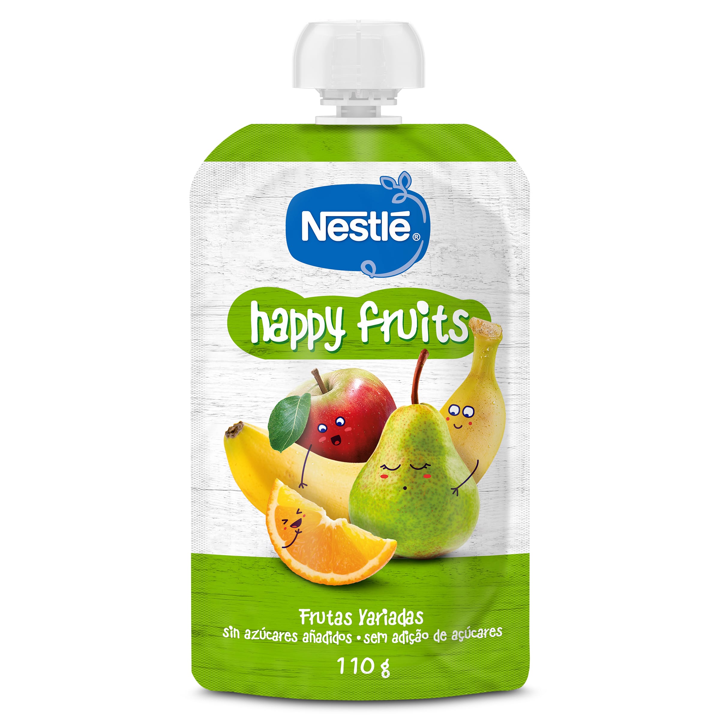 NESTLE puré de 4 frutas happy fruits pouch 110 gr