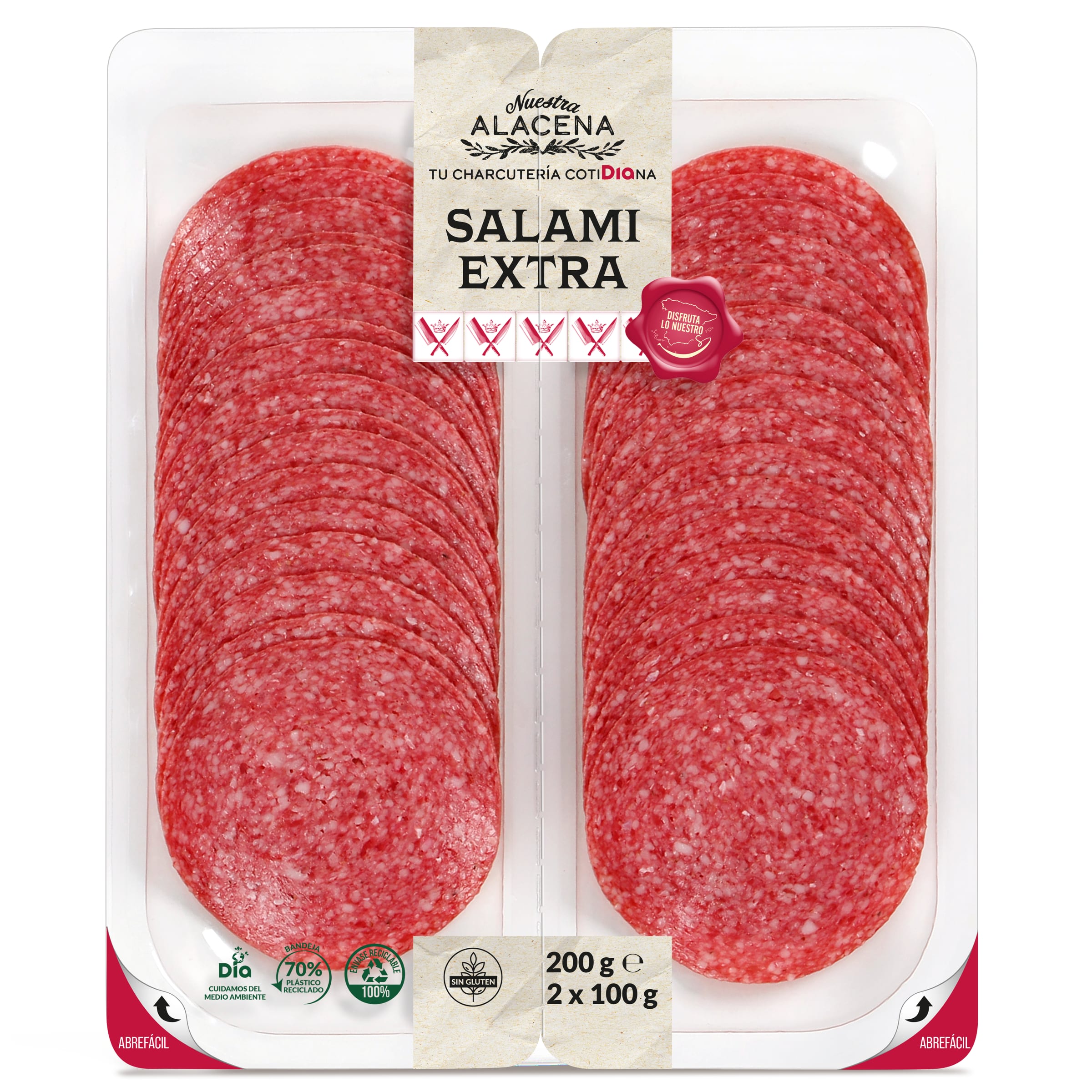 DIA NUESTRA ALACENA salami extra pack 2 x 100 gr