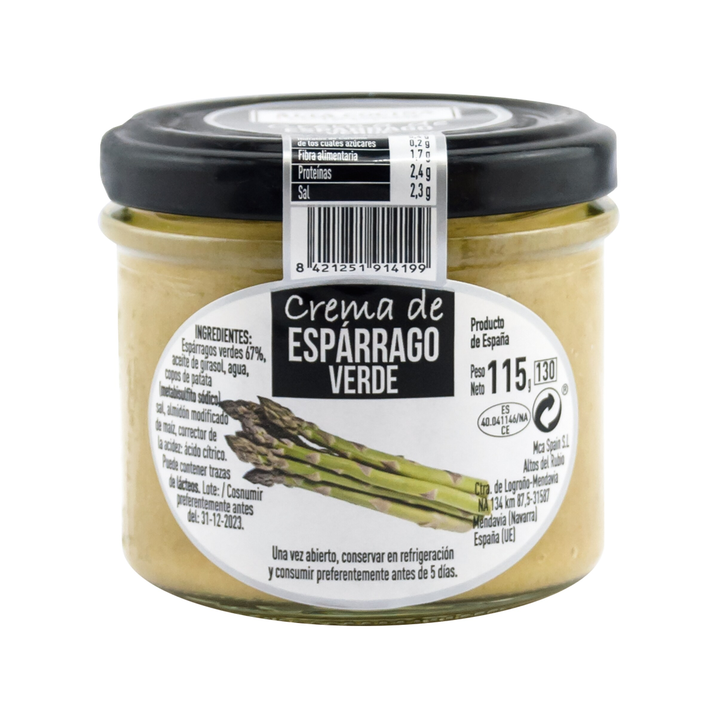 Crema de espárrago verde ALTA COCINA   FRASCO 110 GR
