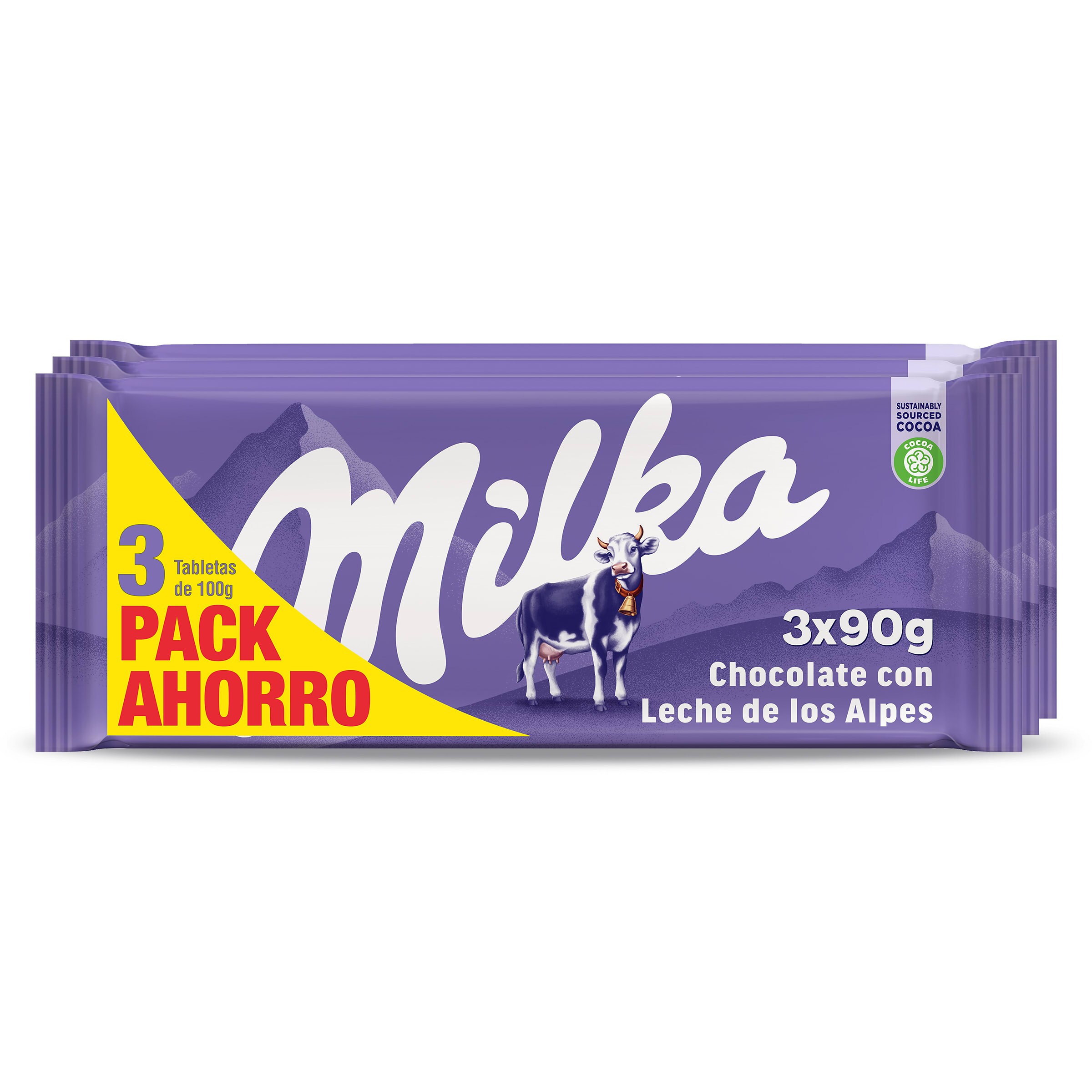 MILKA chocolate con leche tableta 3 x 100 gr