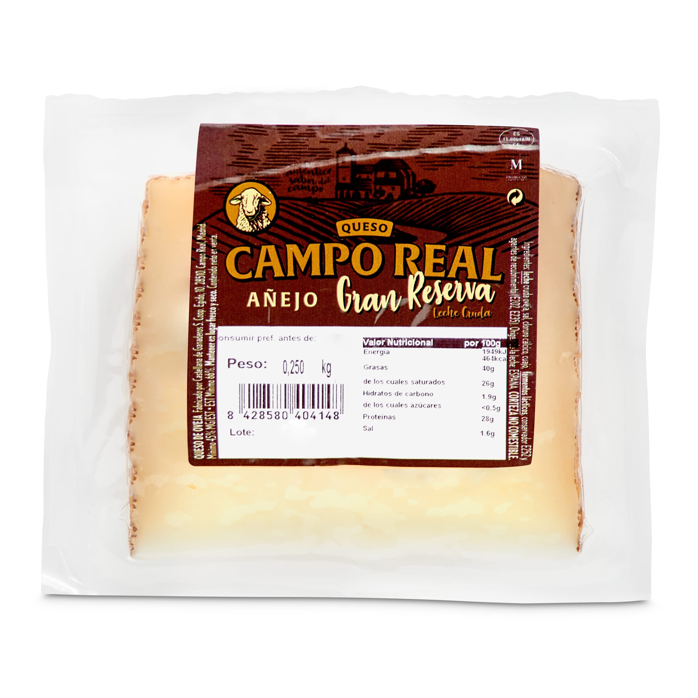 CAMPO REAL queso de oveja añejo gran reserva cuña 250 gr