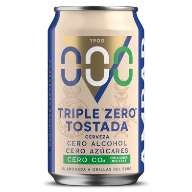 Cerveza tostada triple zero Ambar 33 cl-0 Cerveza tostada triple zero Ambar 33 cl-0