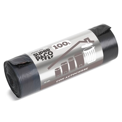 Bolsa de basura con autocierre comunidad 100 lt Super Paco de Dia 10 unidades-0 Bolsa de basura con autocierre comunidad 100 lt Super Paco de Dia 10 unidades-0