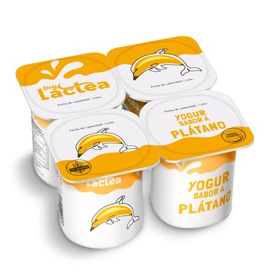 Yogur sabor plátano Dia Láctea pack 4 x 125 g-0 Yogur sabor plátano Dia Láctea pack 4 x 125 g-0