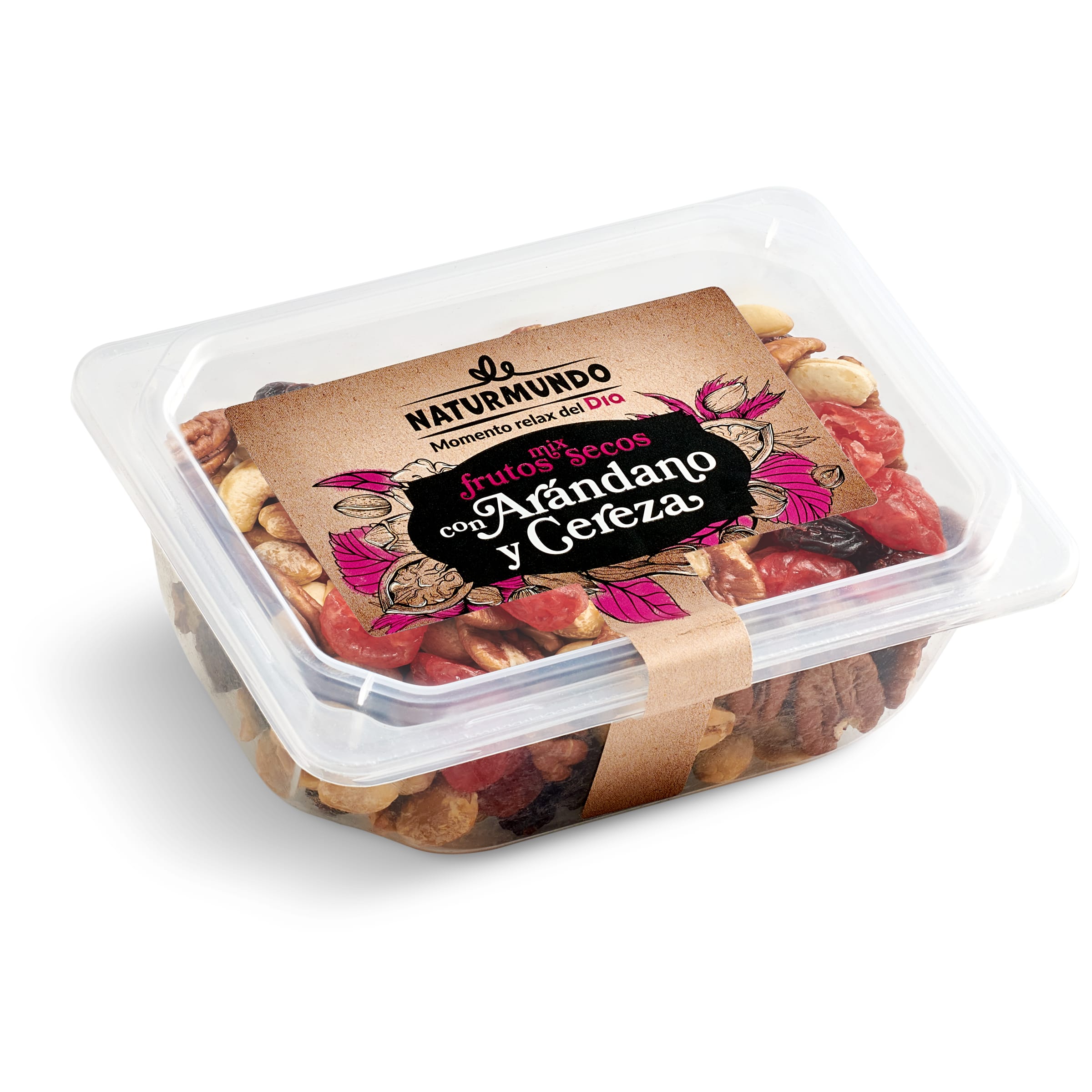 DIA NATURMUNDO mix de frutos secos con arándanos y cerezas tarrina 200 gr