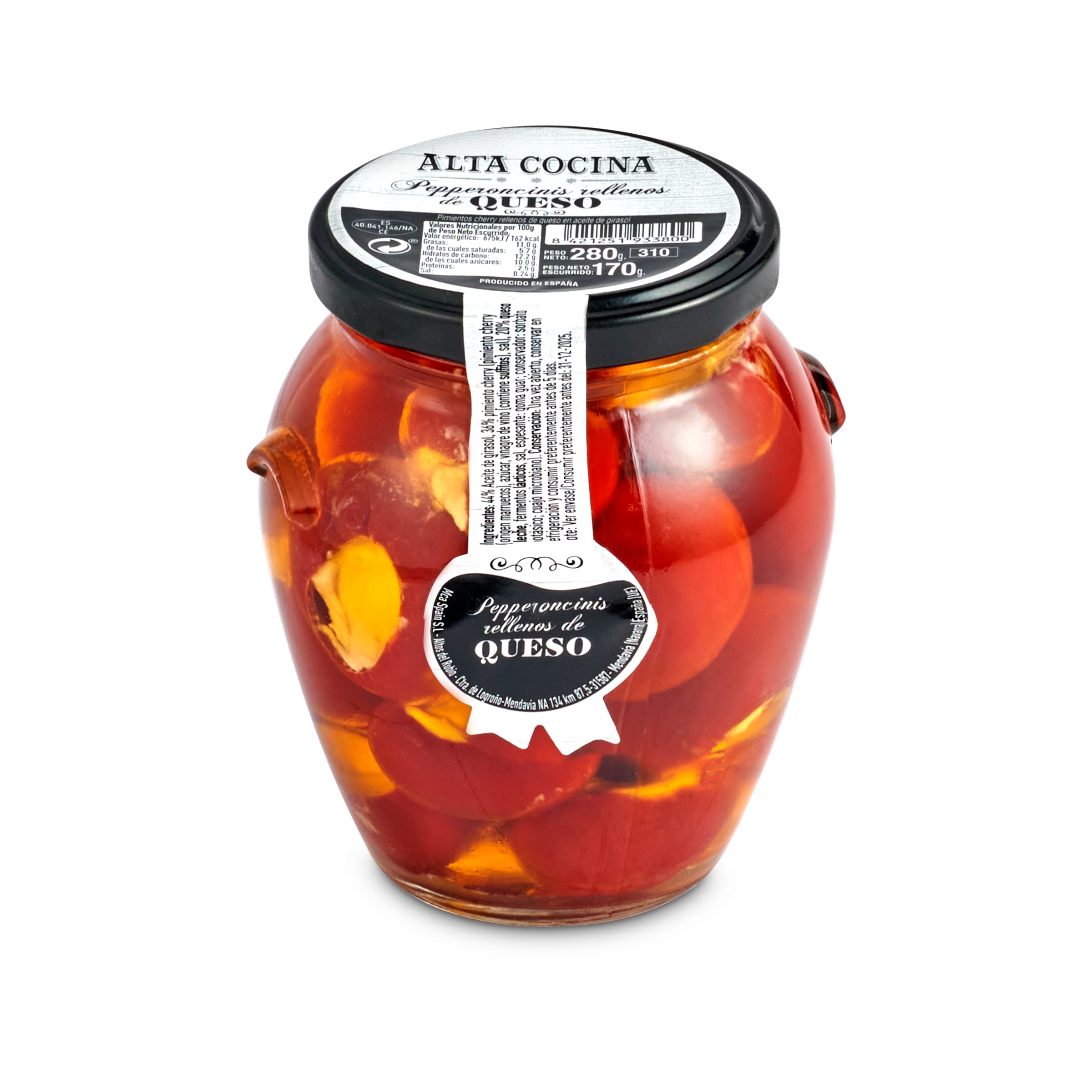 ALTA COCINA peperoncinis rellenos de queso frasco 170 gr