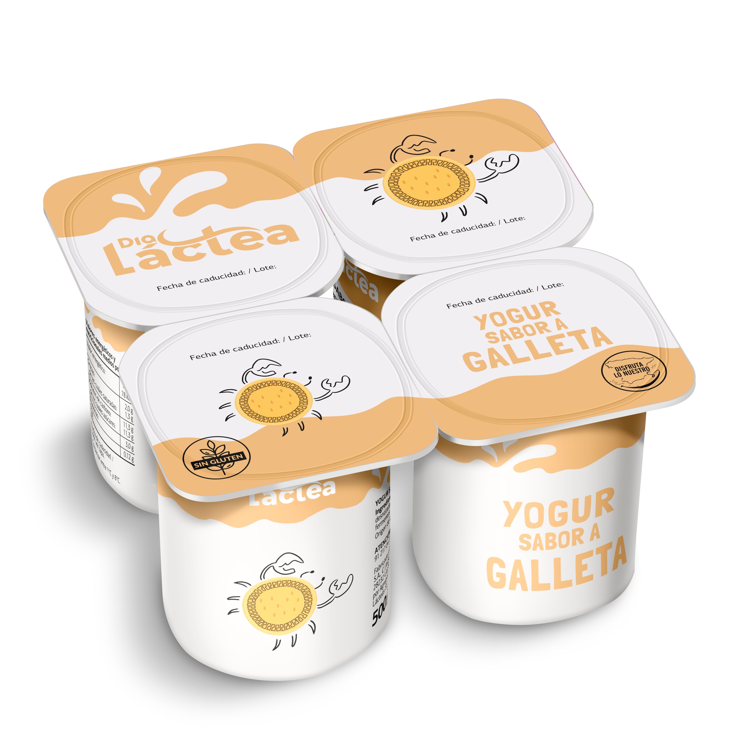 DIA LACTEA yogur sabor galleta pack 4 unidades 125 gr
