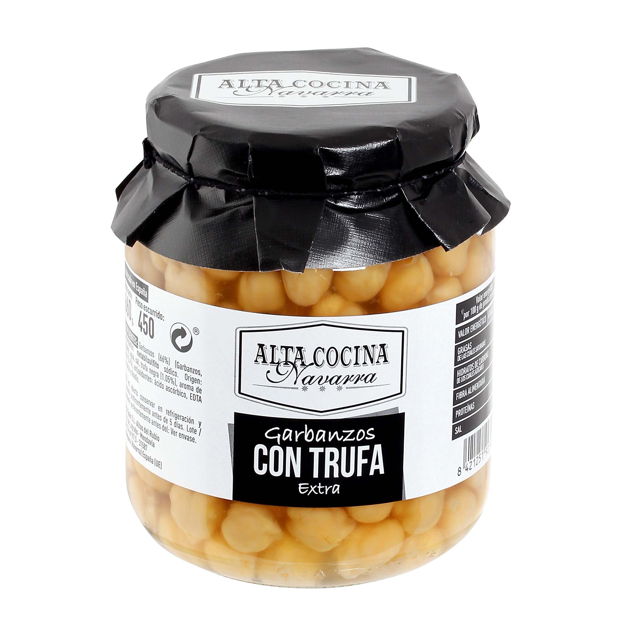 ALTA COCINA garbanzos con trufa frasco 450 gr