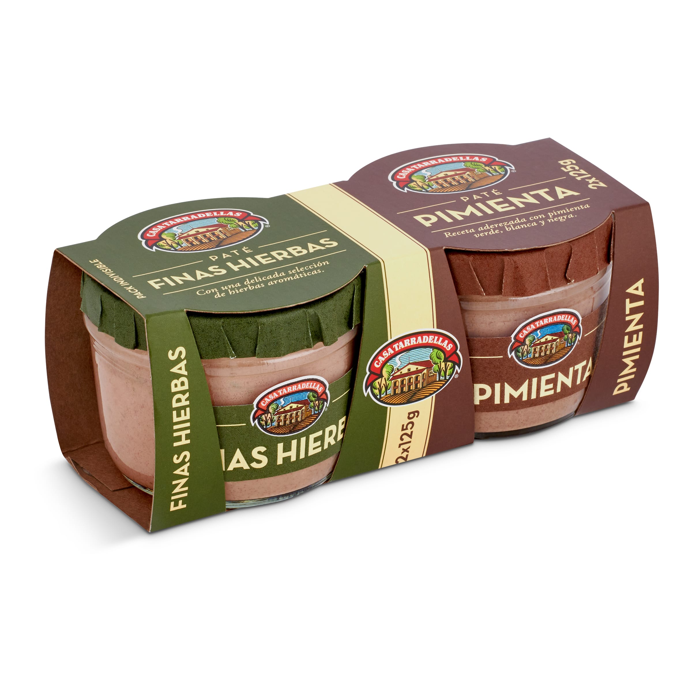 CASA TARRADELLAS paté de finas hierbas y pimienta tarro 2 x 125 gr