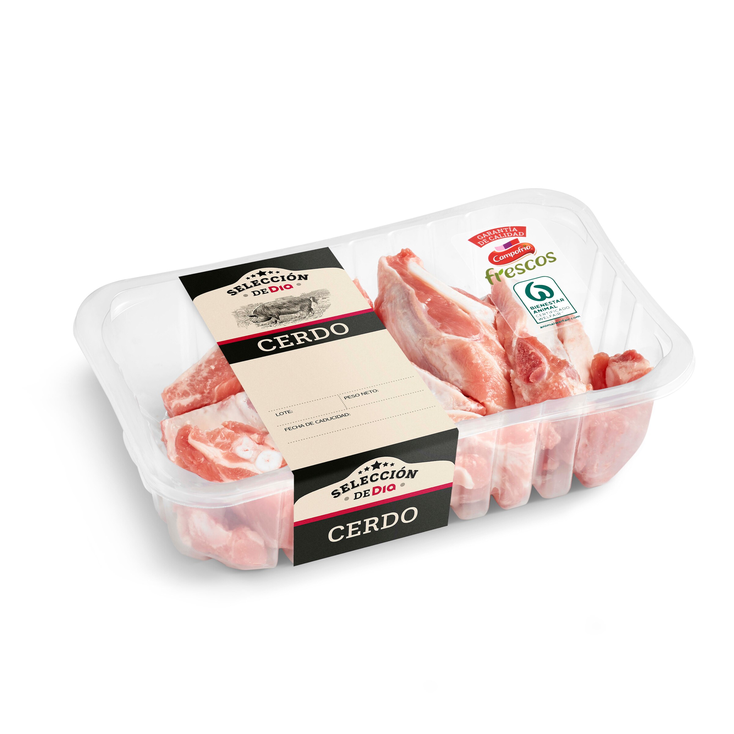 SELECCIÓN DE DIA costillas troceadas de cerdo bandeja 500 gr