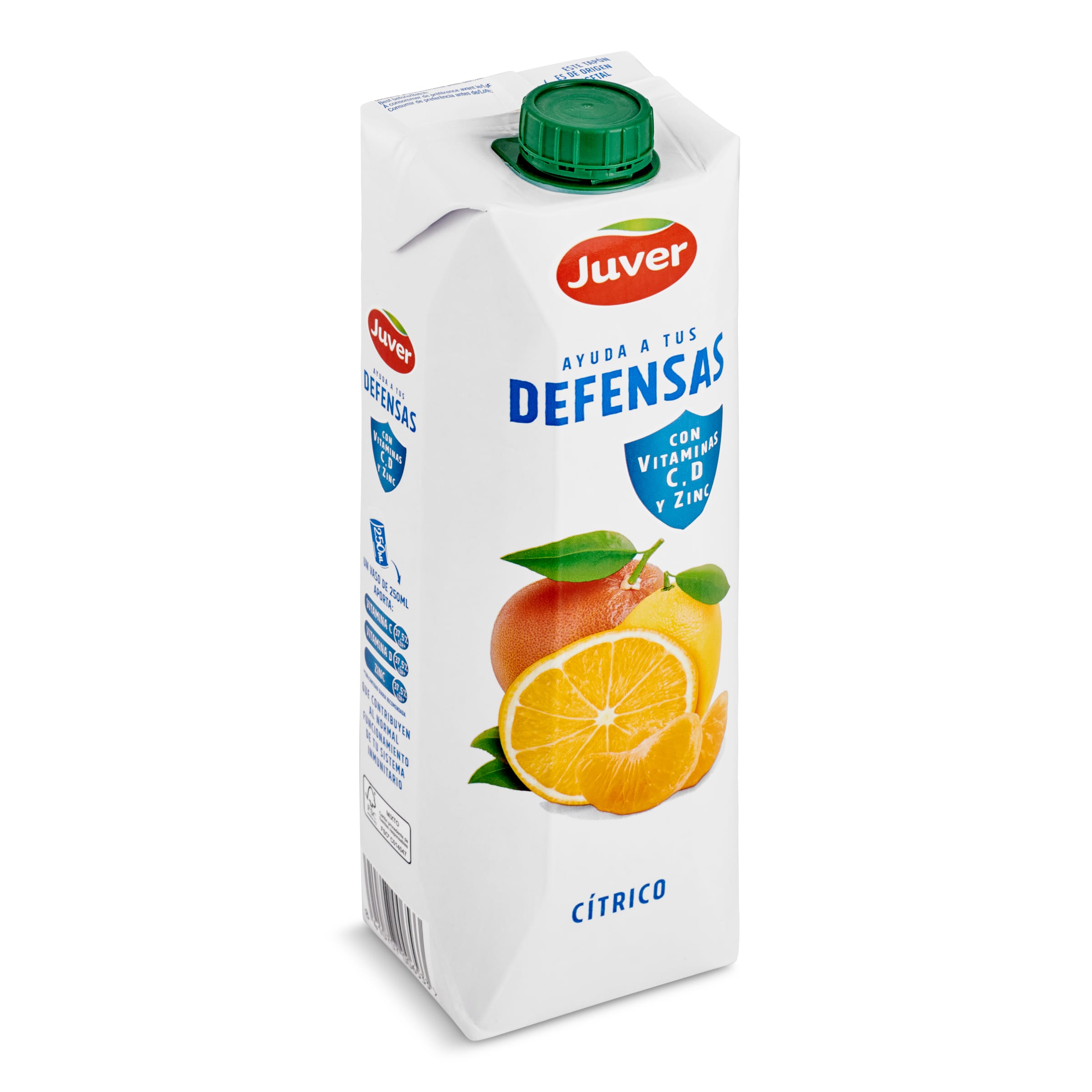 JUVER zumo de frutas cítrico ayuda a tus defensas envase 1 lt