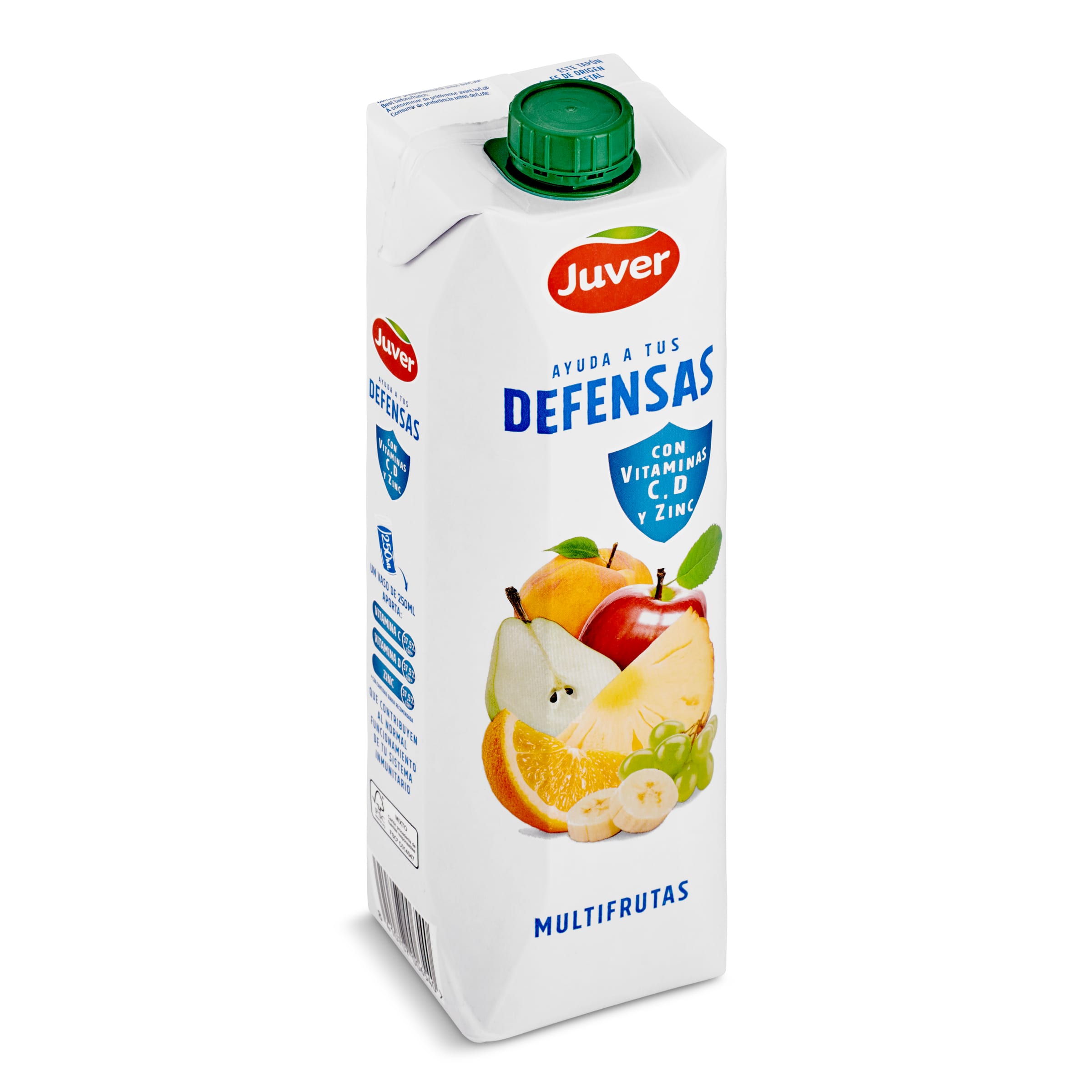 JUVER zumo multifrutas ayuda a tus defensas envase 1 lt