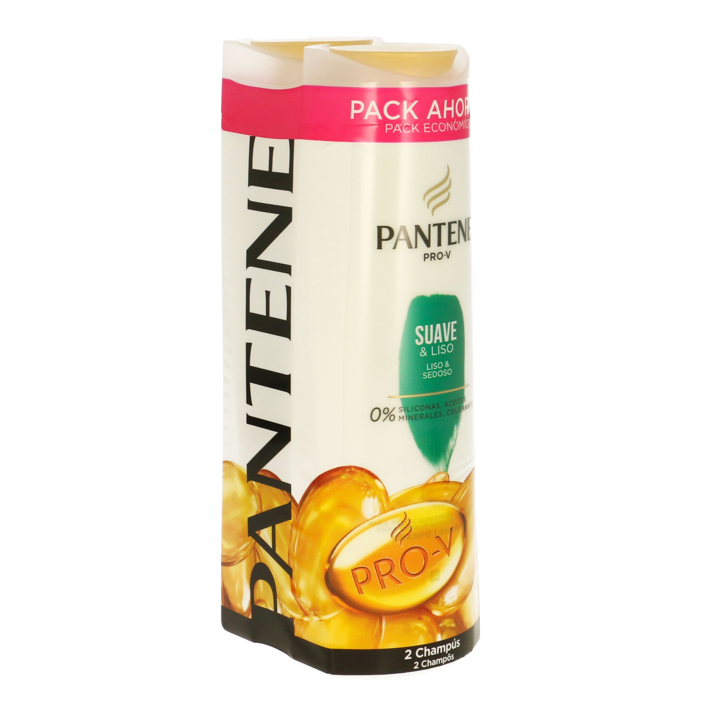 PANTENE champú suave y liso pack 2 uds 360 ml