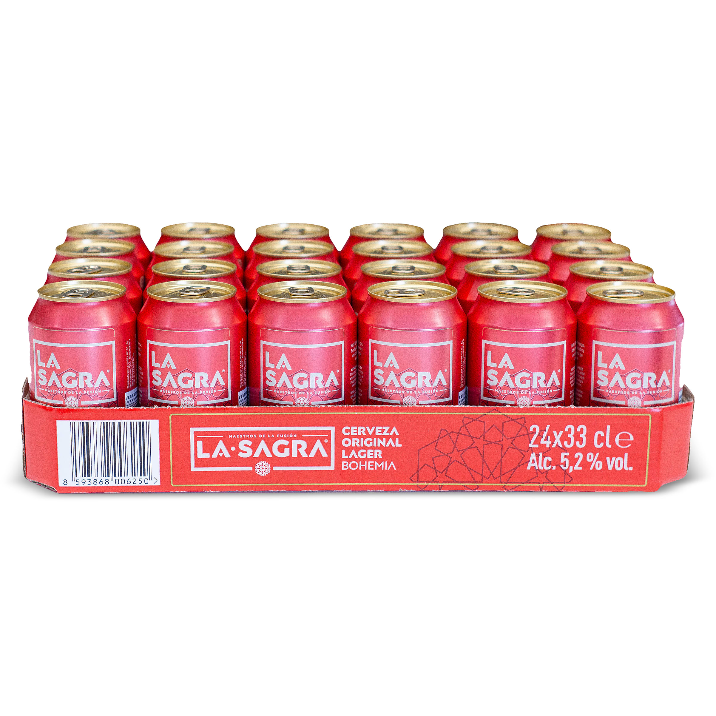 Cerveza original lager La sagra pack 24 x 33 cl
