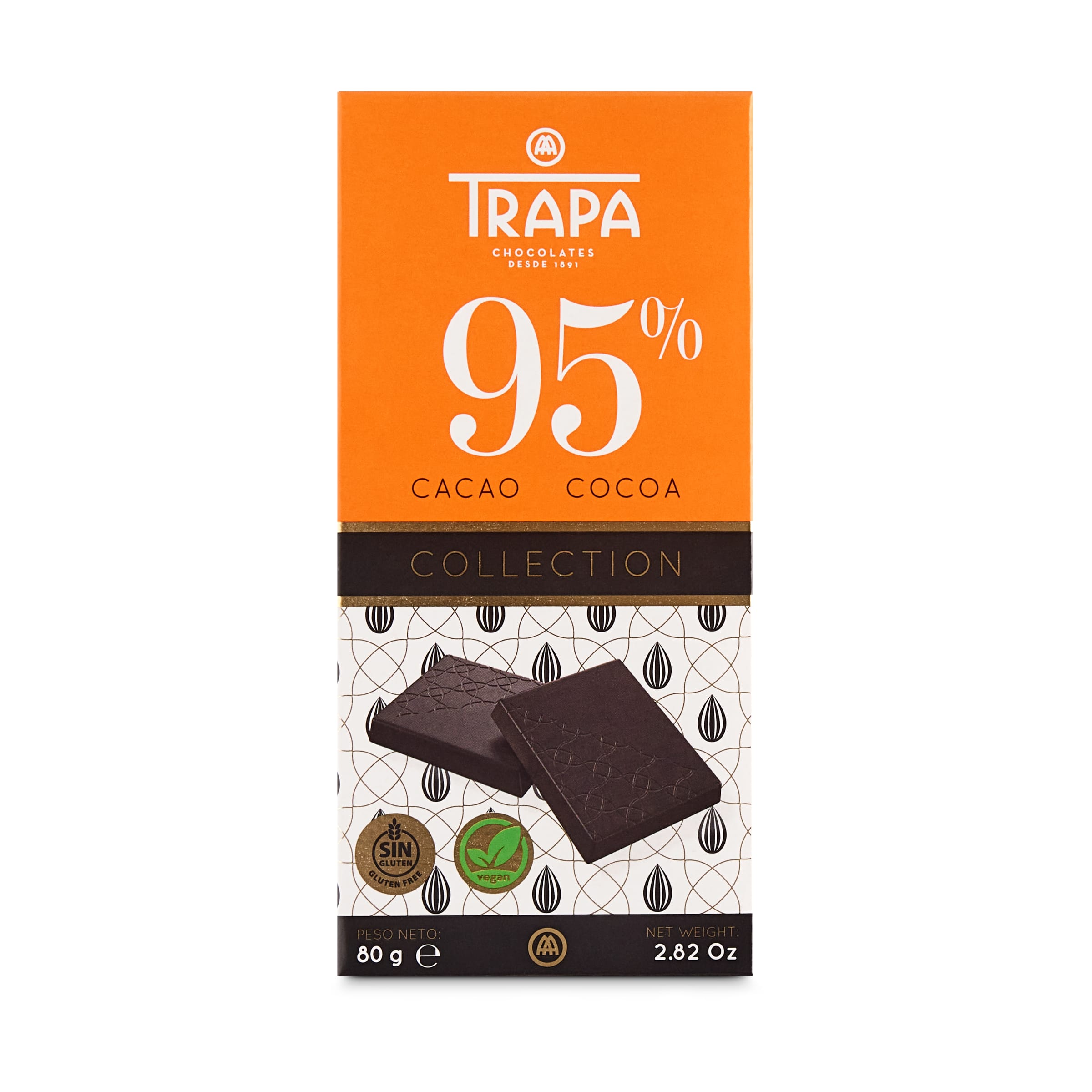 TRAPA chocolate negro 95% tableta 80 gr